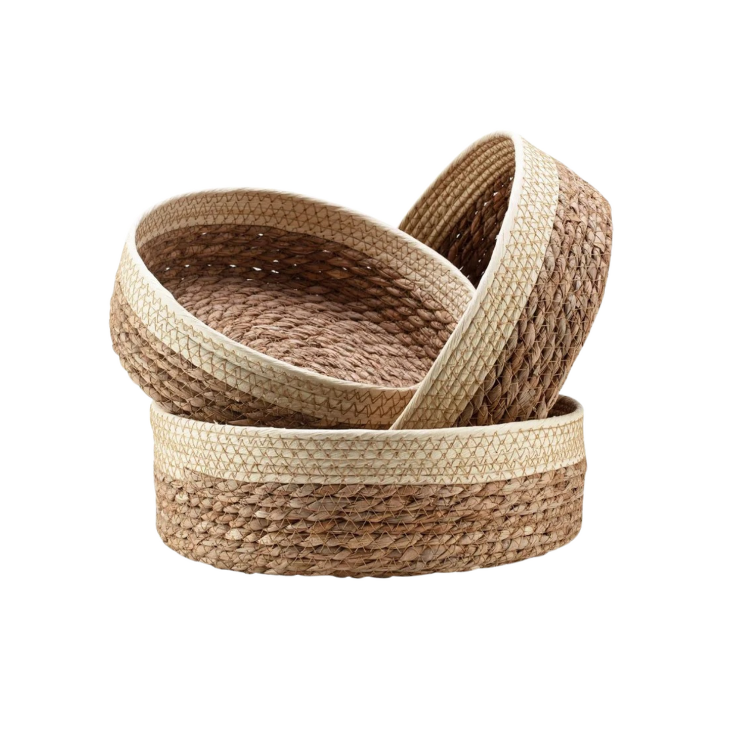 Organizador Decorativo Redondo de Rattan Marrón 26 x 26 cm