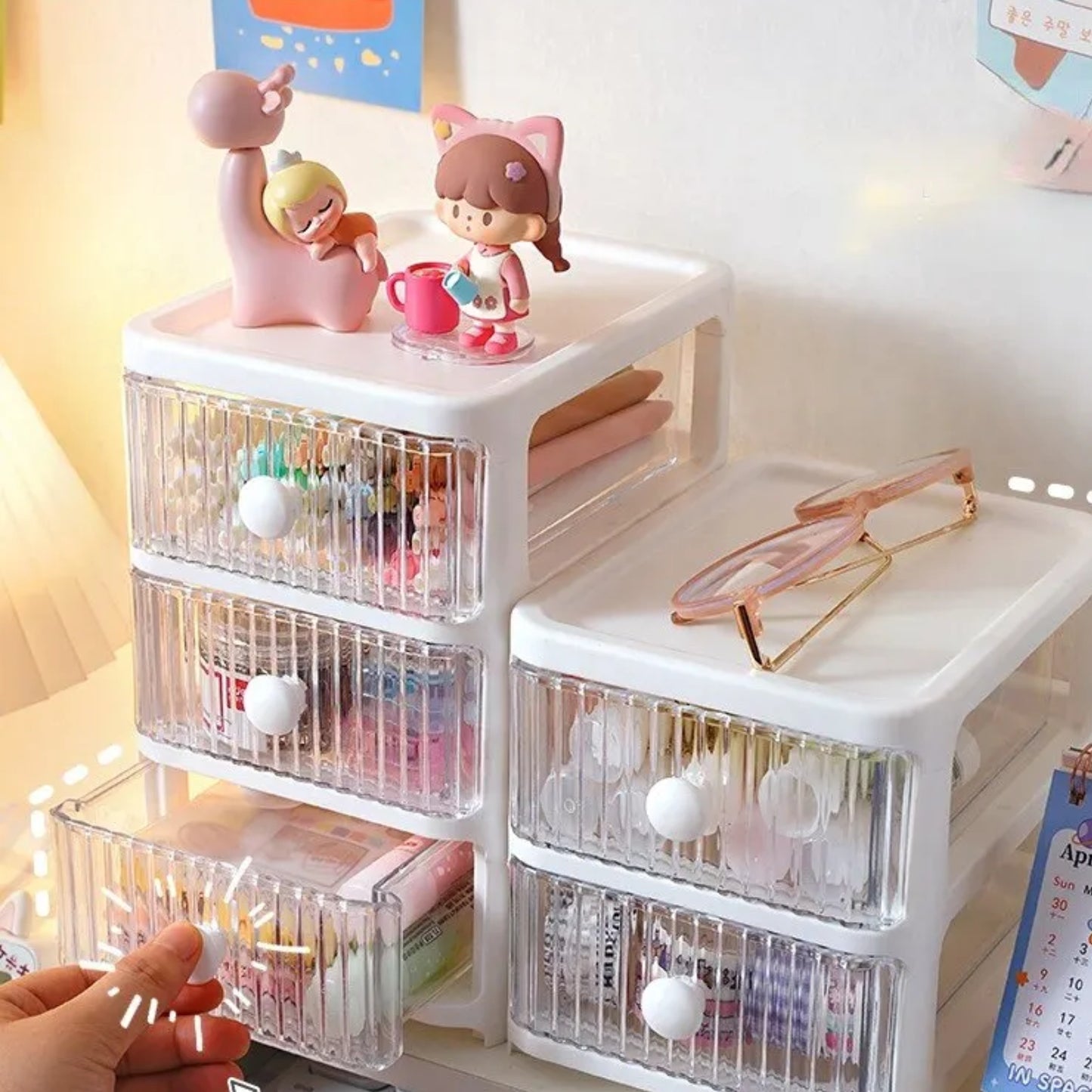 Caja Organizadora Multiuso Escritorio 3 Cajones Blanco