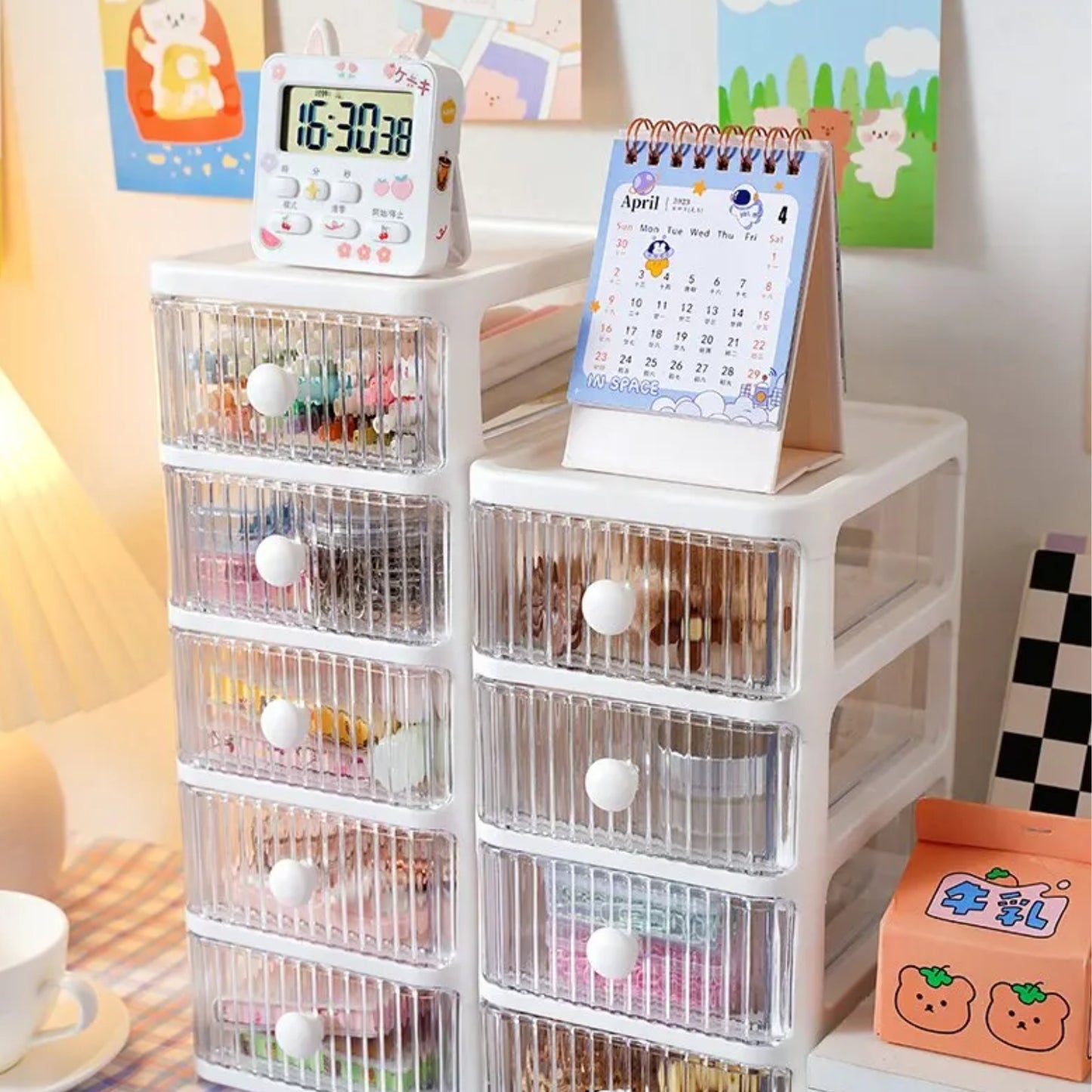Caja Organizadora Multiuso Escritorio 3 Cajones Blanco