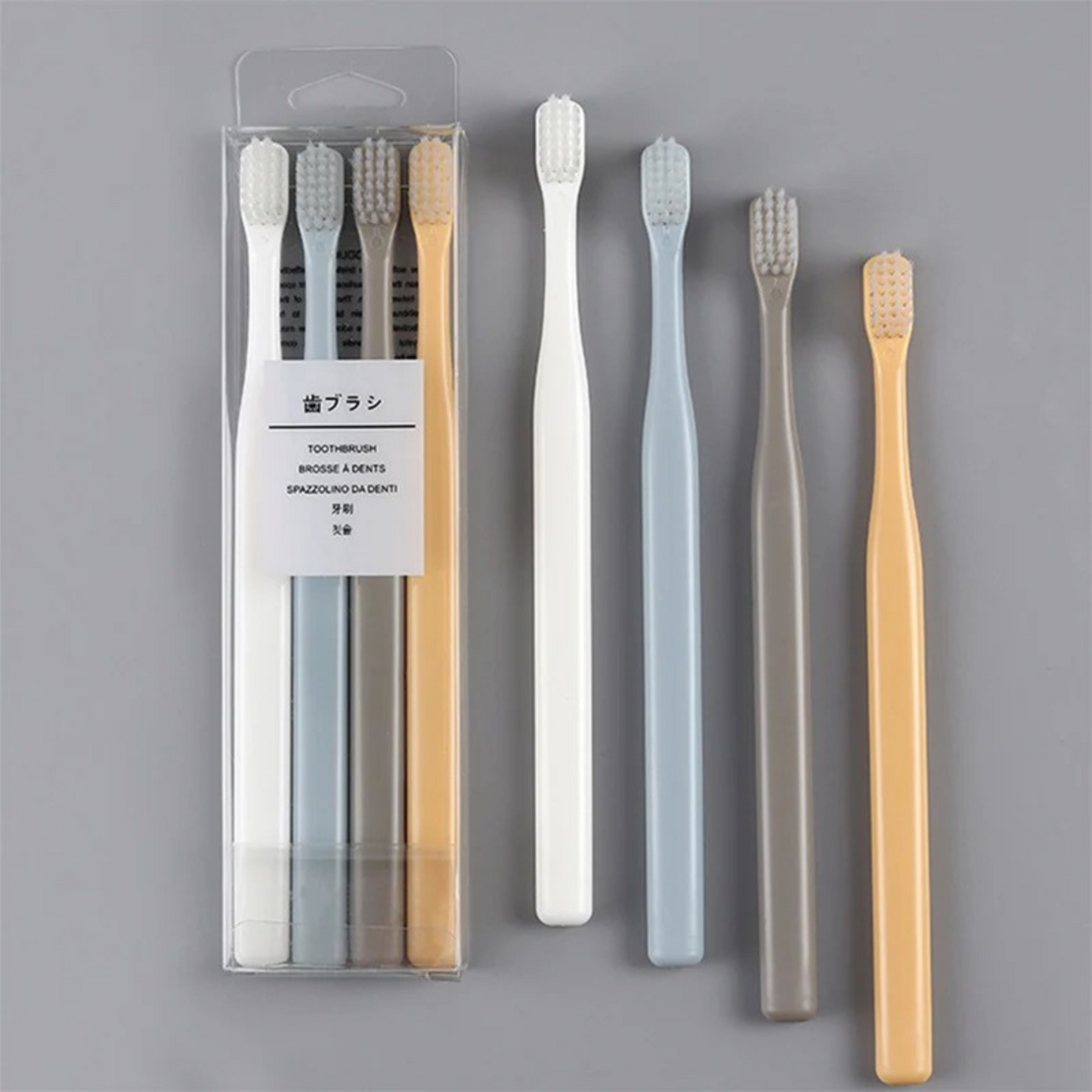 Pack 4 Cepillos De Dientes Cerdas Suaves Viajes