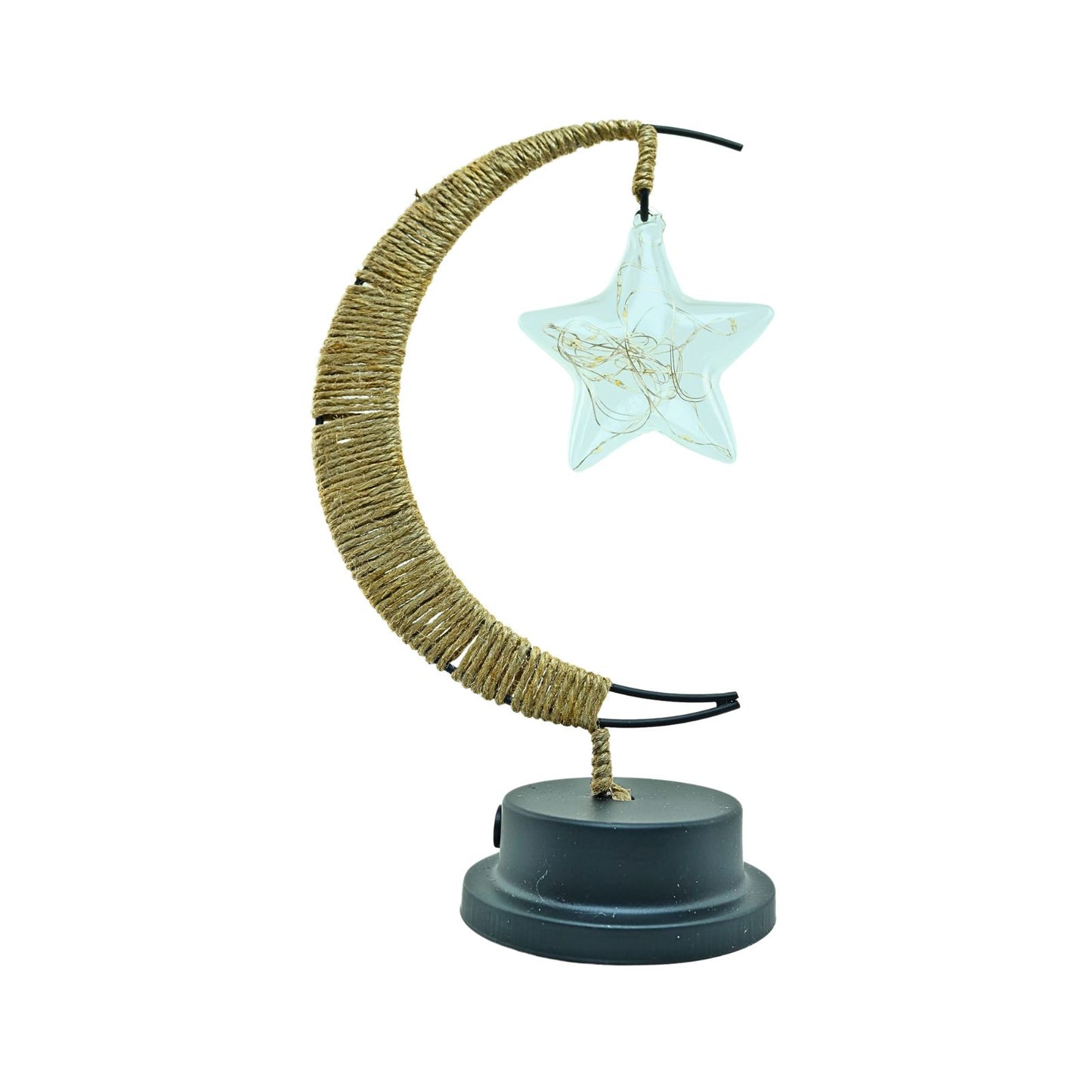 Lámpara LED Media Luna con Cáñamo y Colgante Estrella