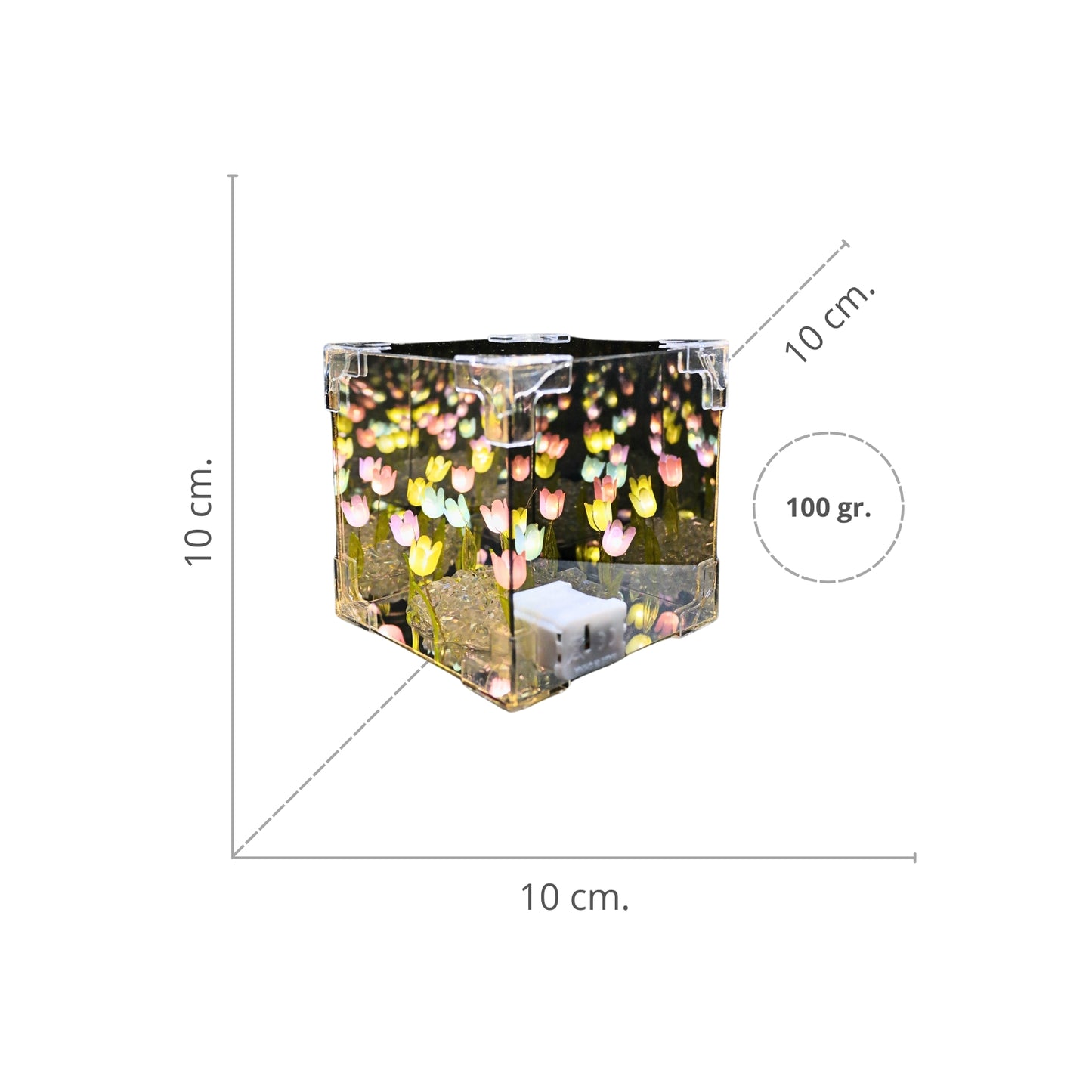 Lámpara Cubo Led Decorativa Tulipán