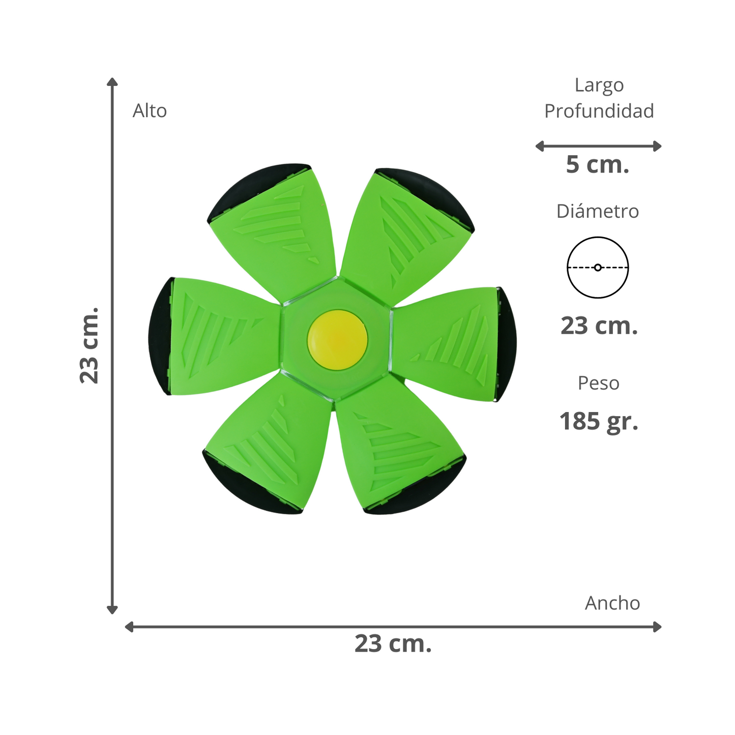 Frisbee Pelota Mágica Con Luz Led Verde