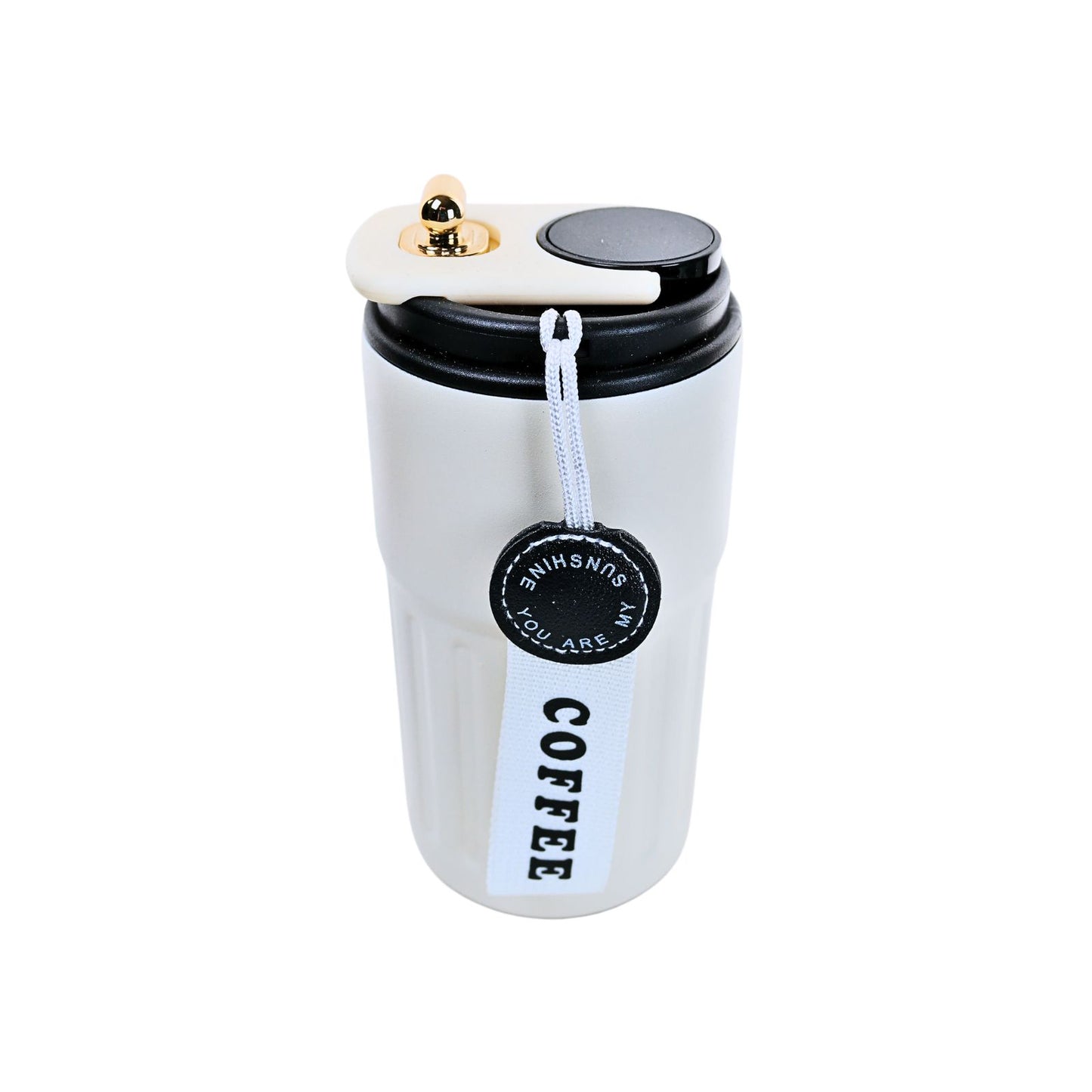 Vaso Térmico de Acero Inoxidable Termómetro 460 ml Negro