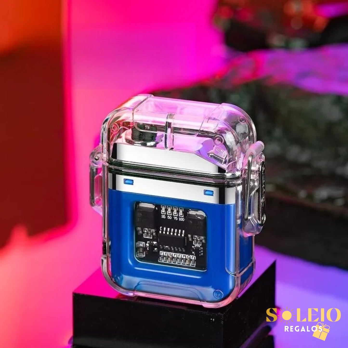 Encendedor de Plasma Doble Arco Recargable Azul