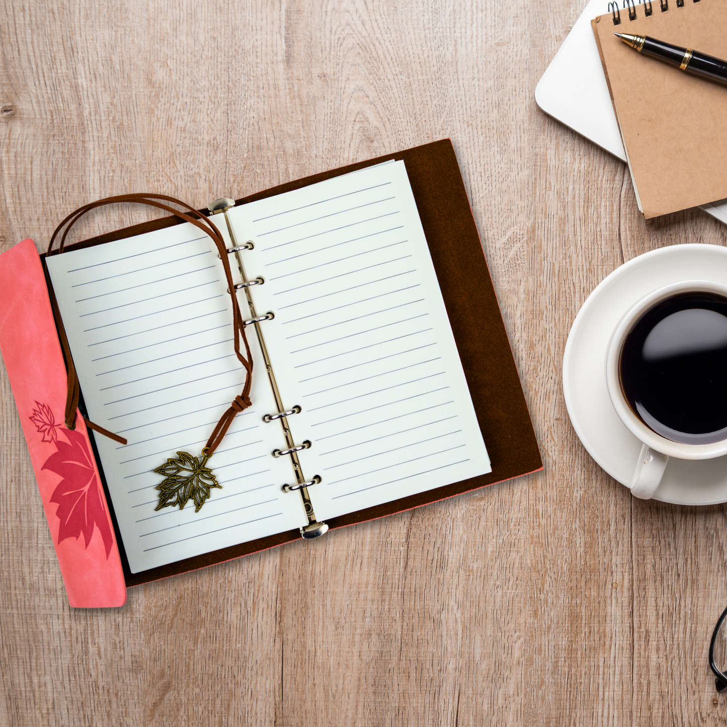 Agenda Con Tapa de Ecocuero Tamaño A6 Diseño Vintage Rosado