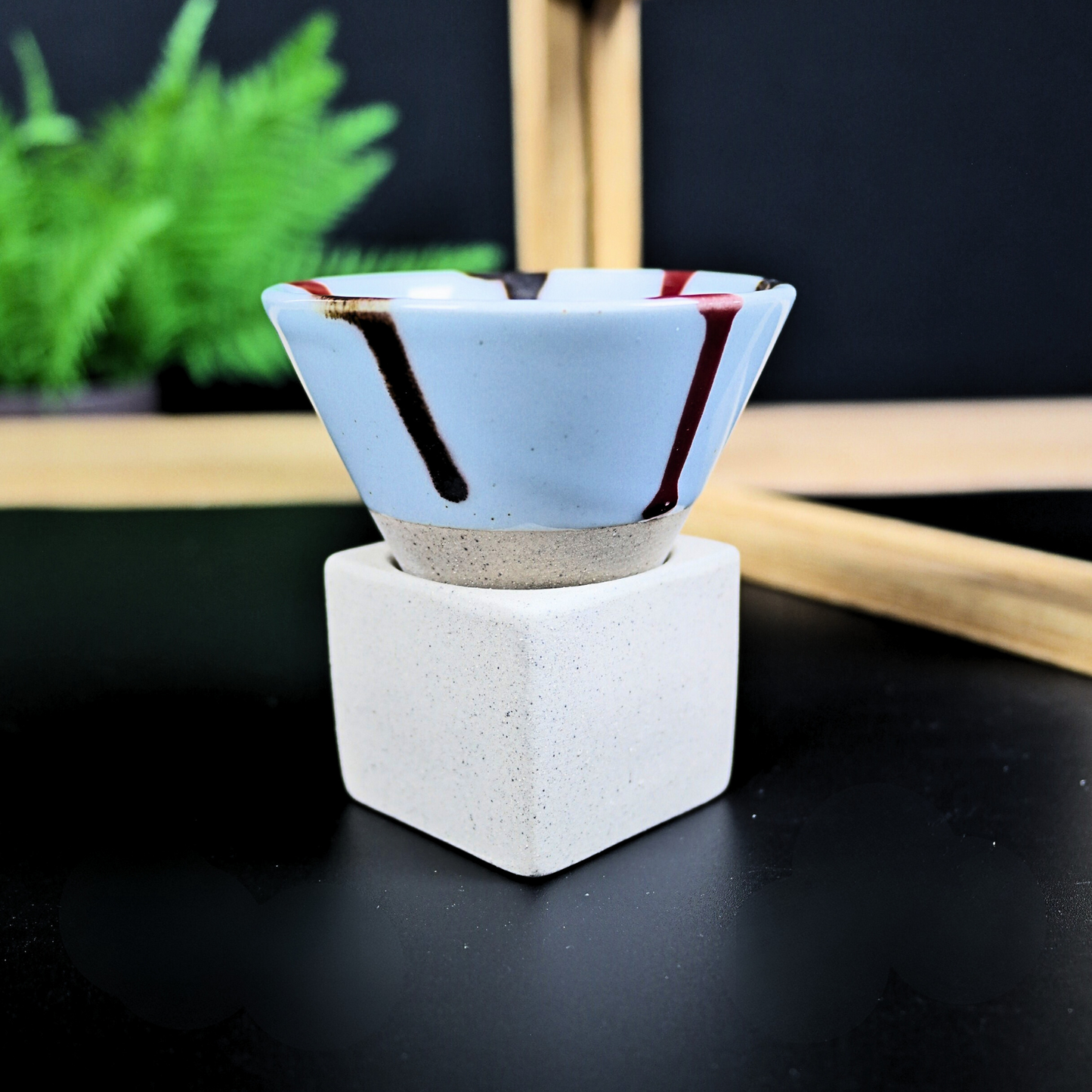 Tazas de Café Corto Japonesas de Cerámica 90 ml Celeste