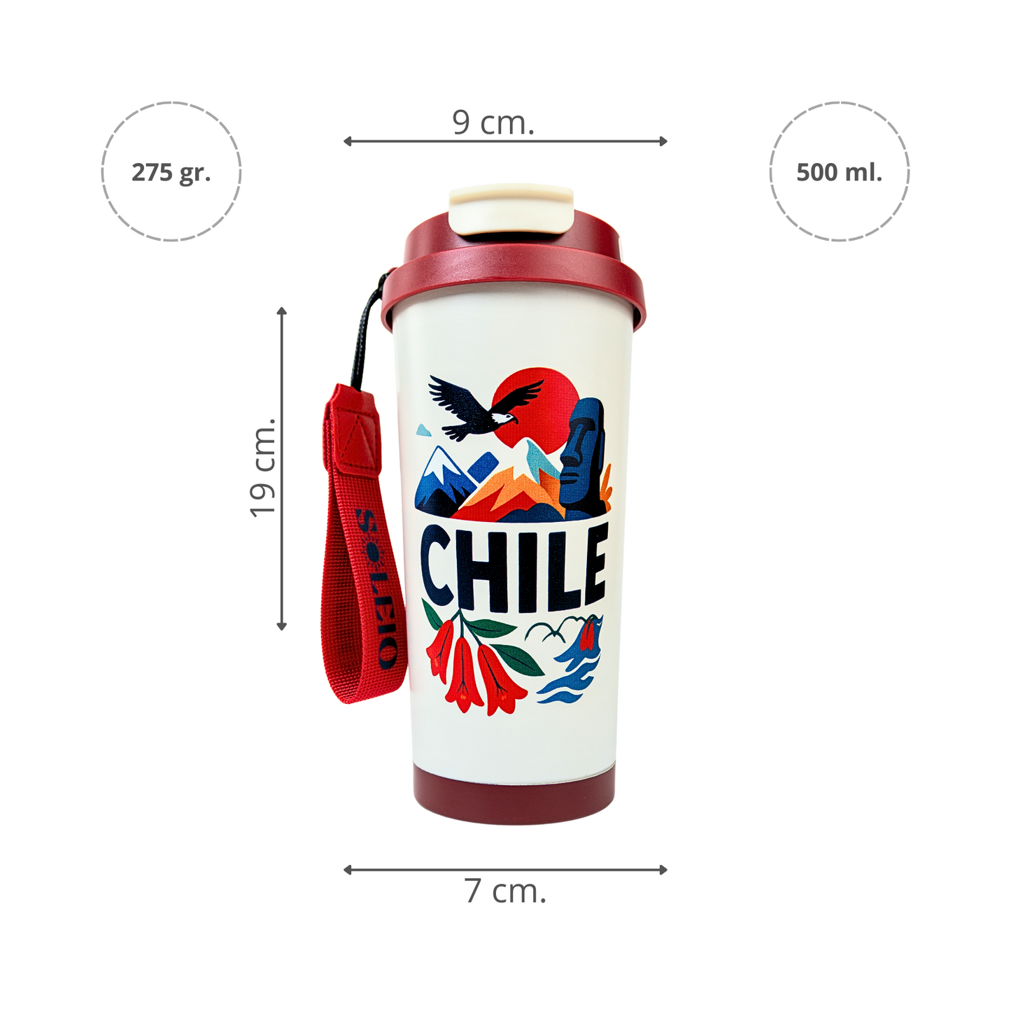 Vaso Térmico Souvenir Chile 500 ml