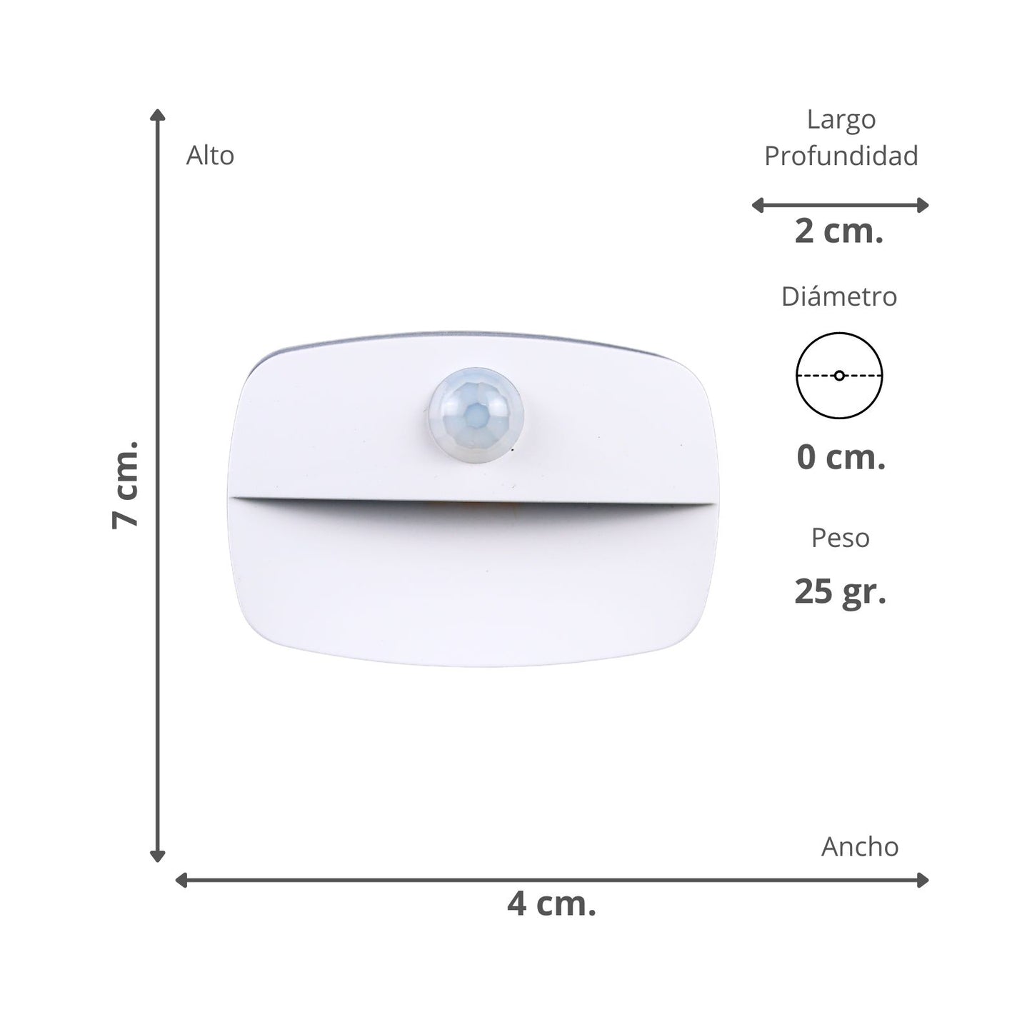 Luz Led Con Sensor De Movimiento Ovalado
