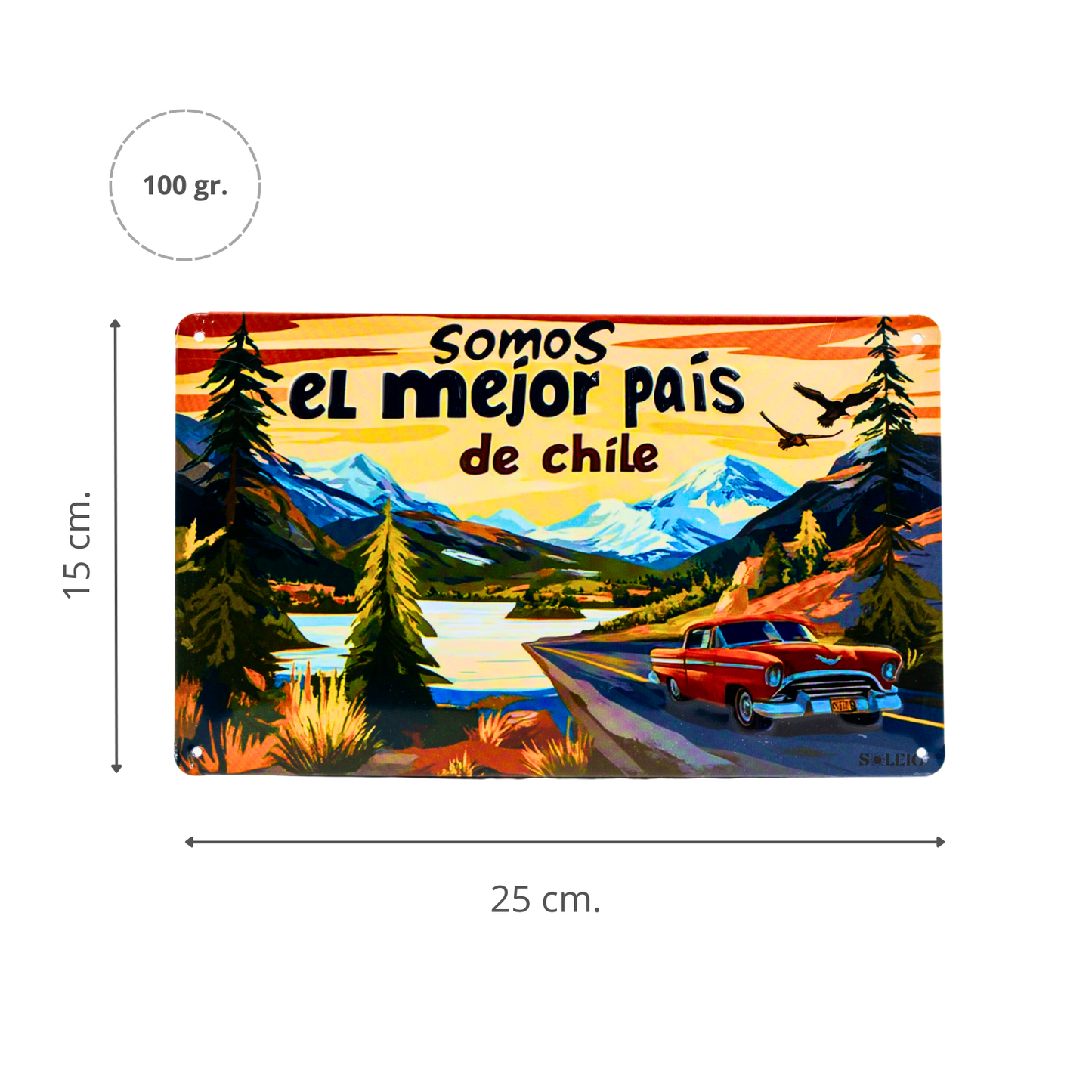 Cartel Decorativo Metálico “Somos el Mejor País de Chile”