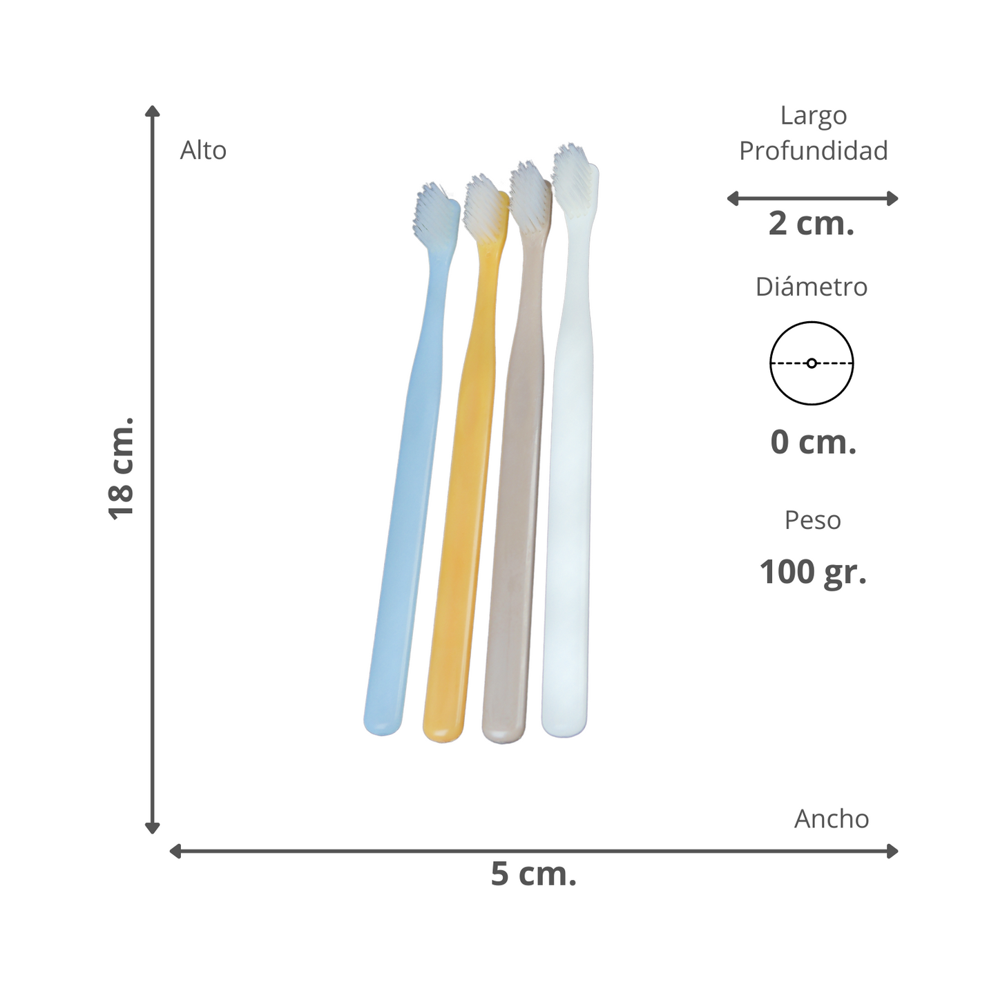 Pack 4 Cepillos De Dientes Cerdas Suaves Viajes