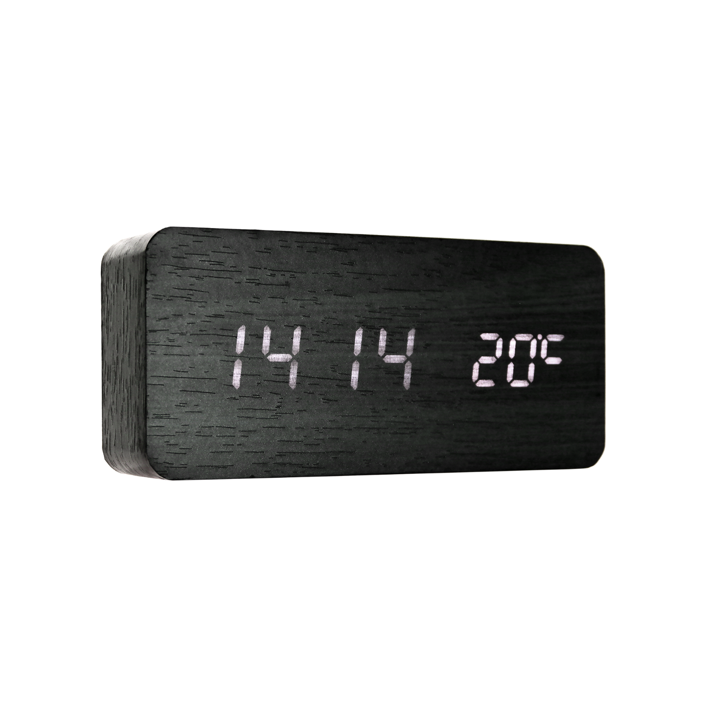 Reloj Digital LED Tipo Madera Zen Negro