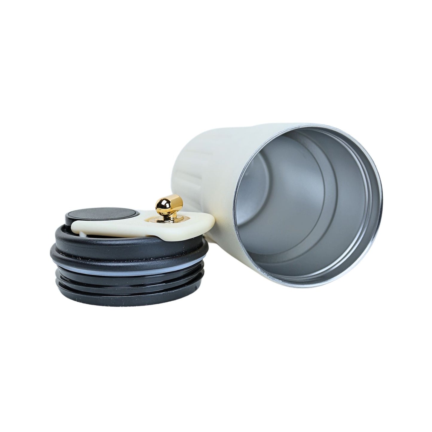 Vaso Térmico de Acero Inoxidable Termómetro 460 ml Negro