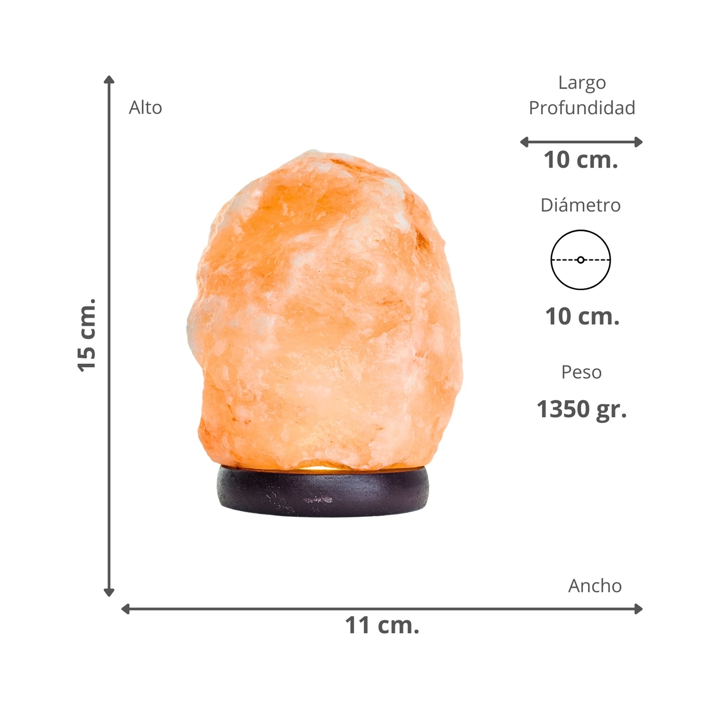 Lámpara de Sal Cristalina del Himalaya Led