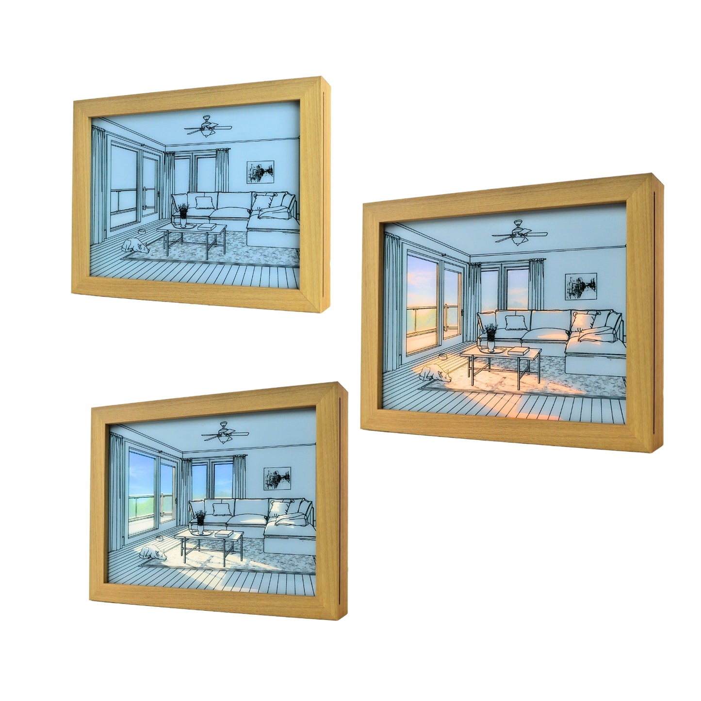 Lampara Led Cuadro De Pintura Decorativo Perrito