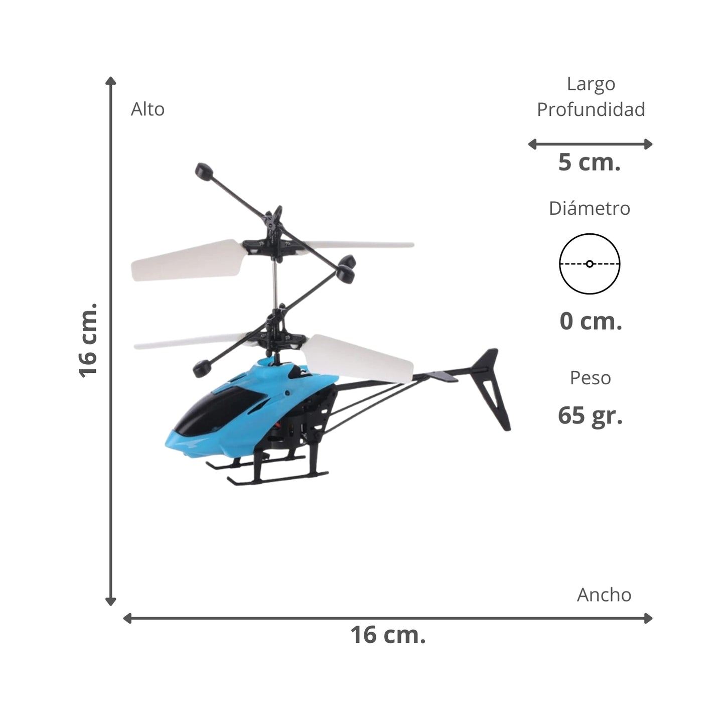 Juguete Helicóptero de Inducción Volador Azul