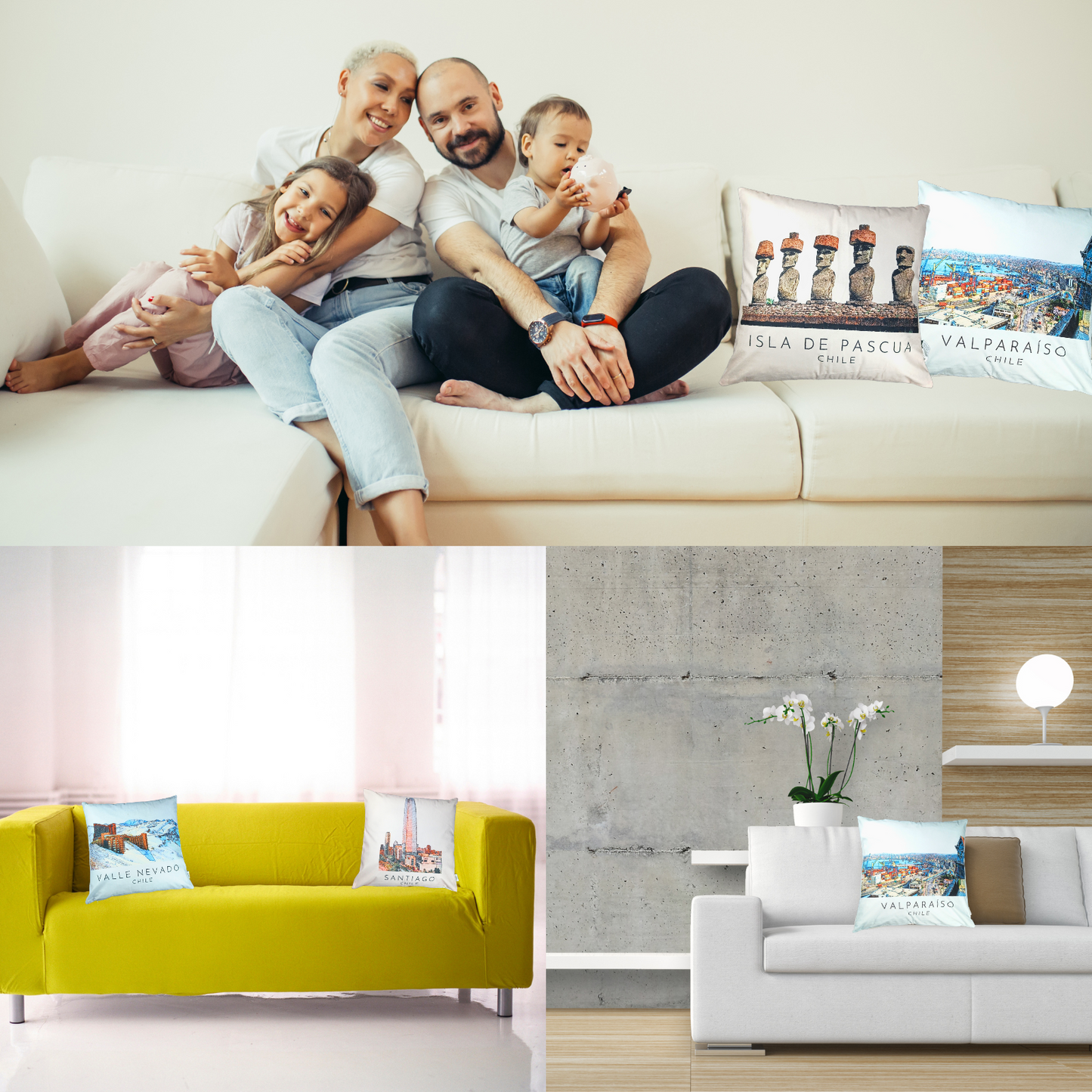 Pack 4 Fundas Para Cojines Diseños De Chile Soleio ®