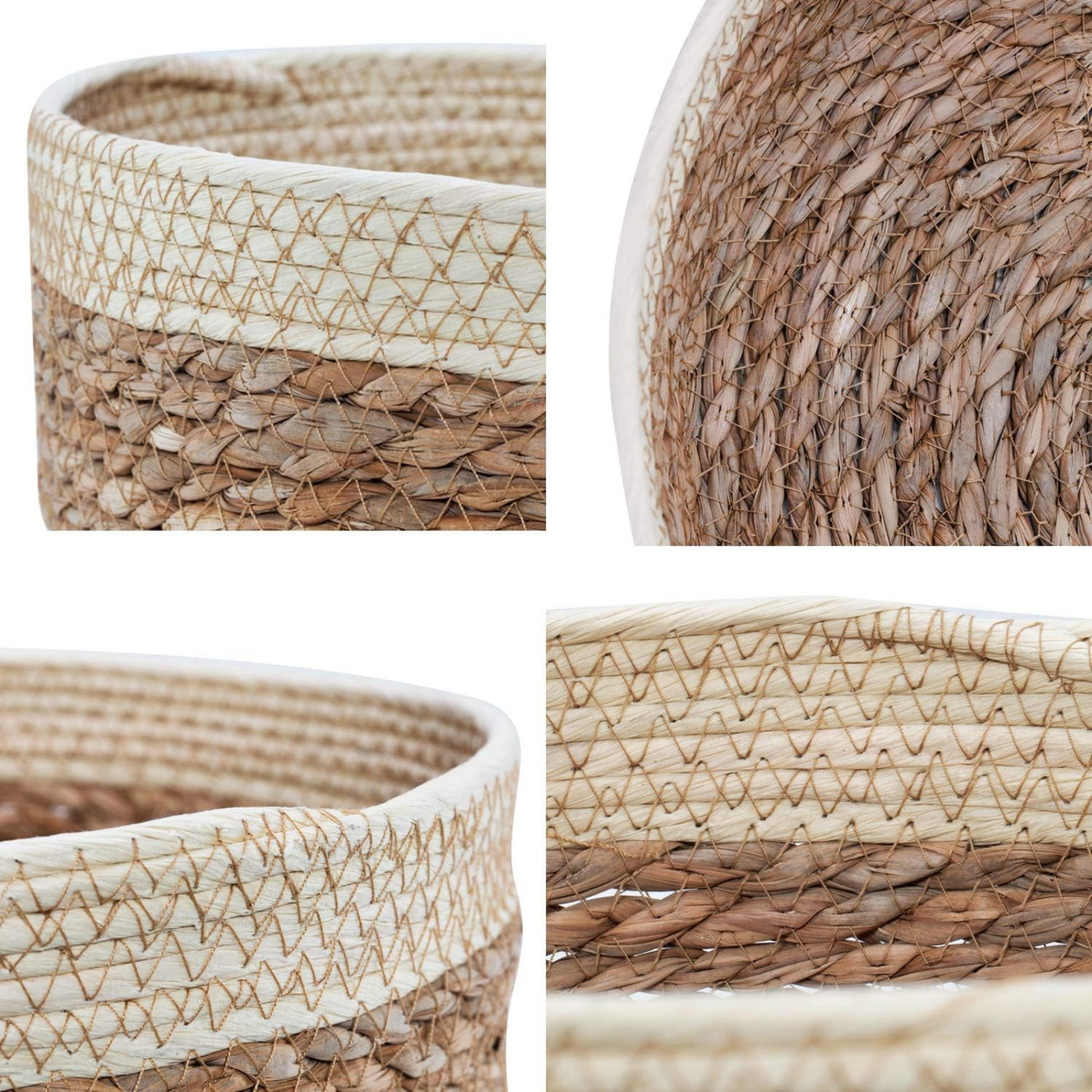 Organizador Decorativo Redondo de Rattan Marrón 26 x 26 cm