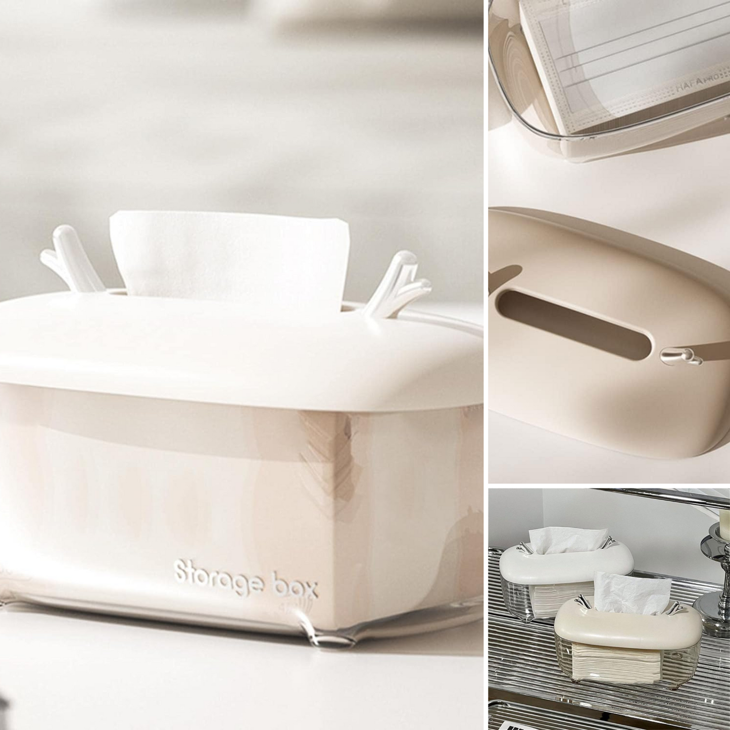 Porta Pañuelos Servilletero Con Tapa Papel Tissue Blanco