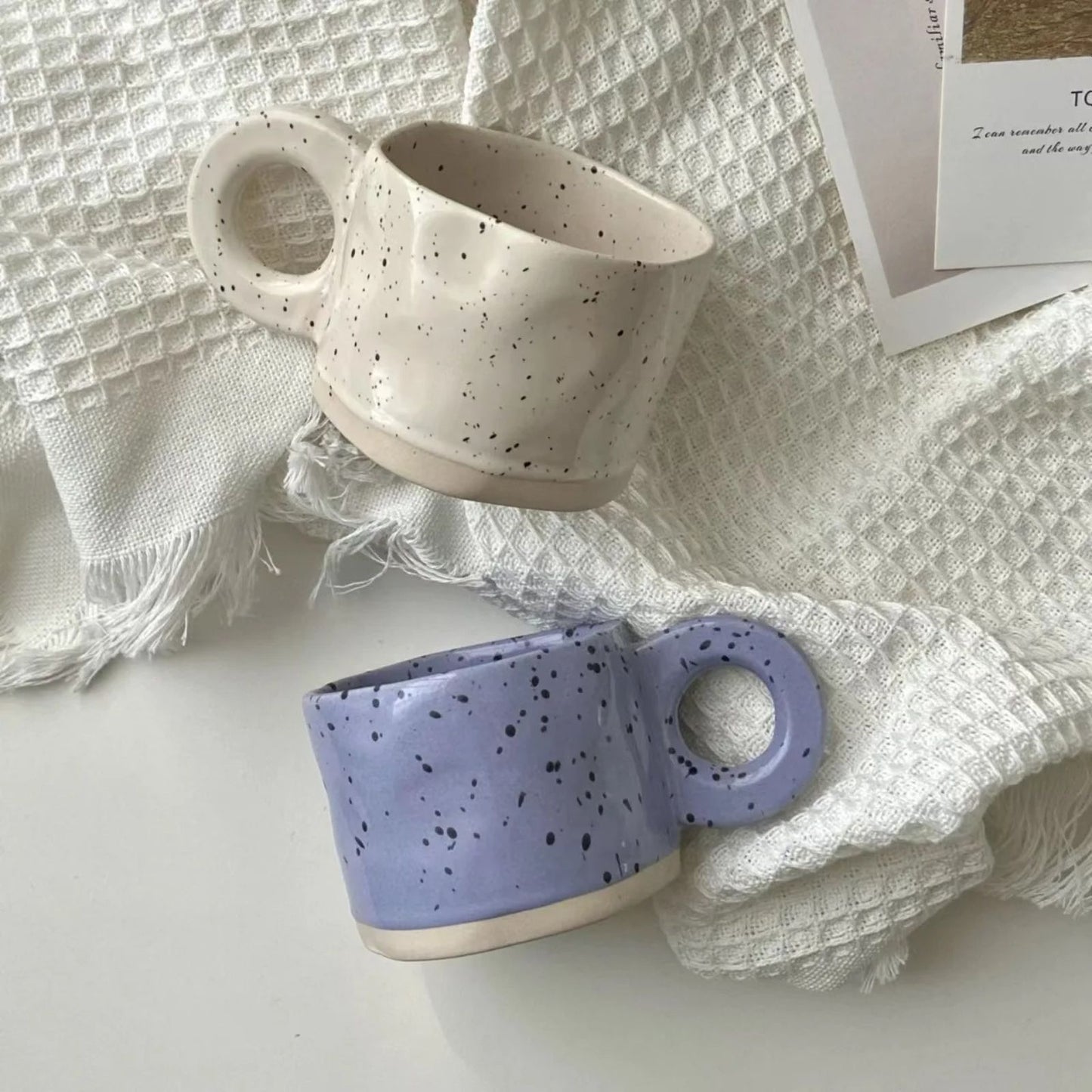 Taza de Cerámica Estilo Coreano 250 ml Blanco