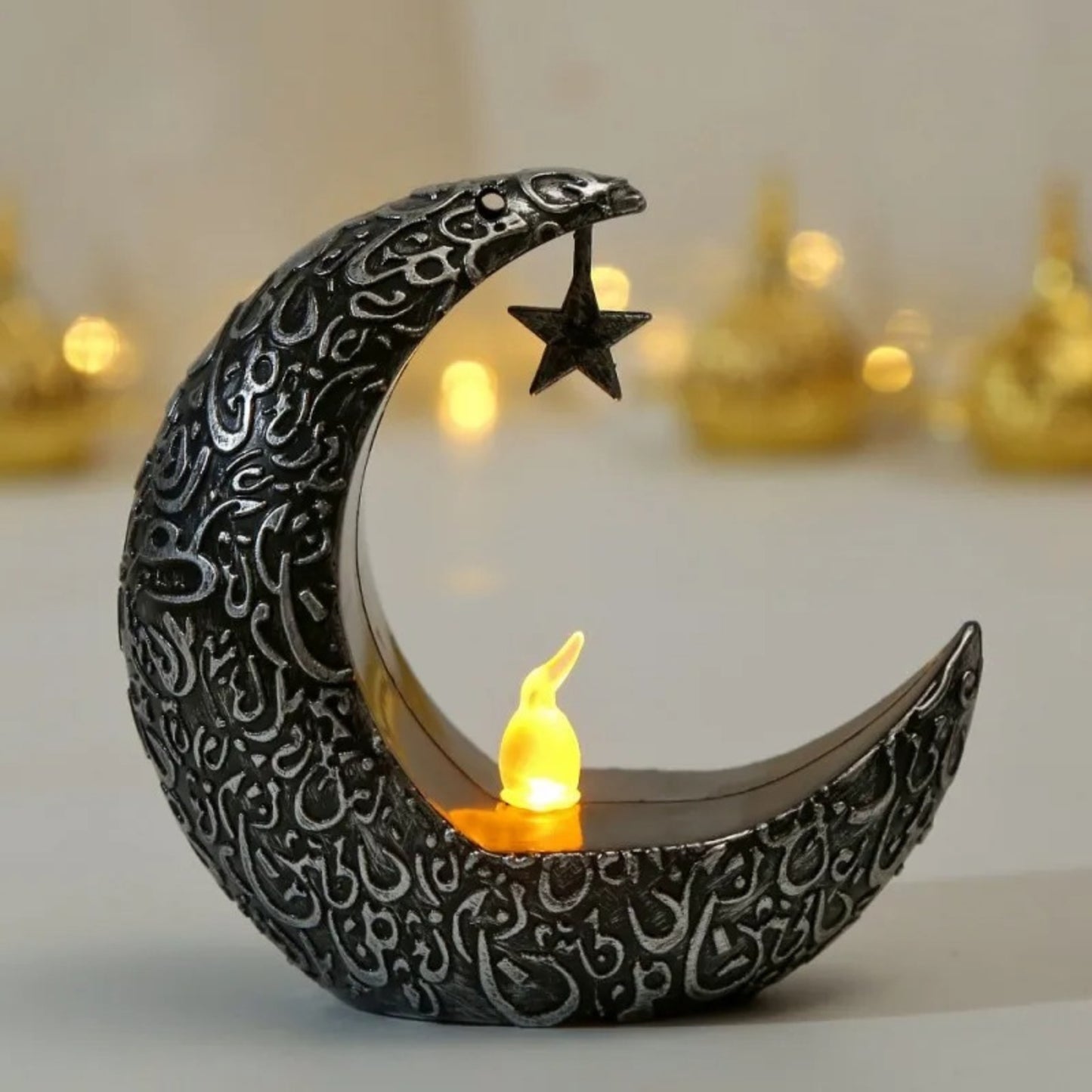 Lampara Led Candelabro de Luna Arabe Negro