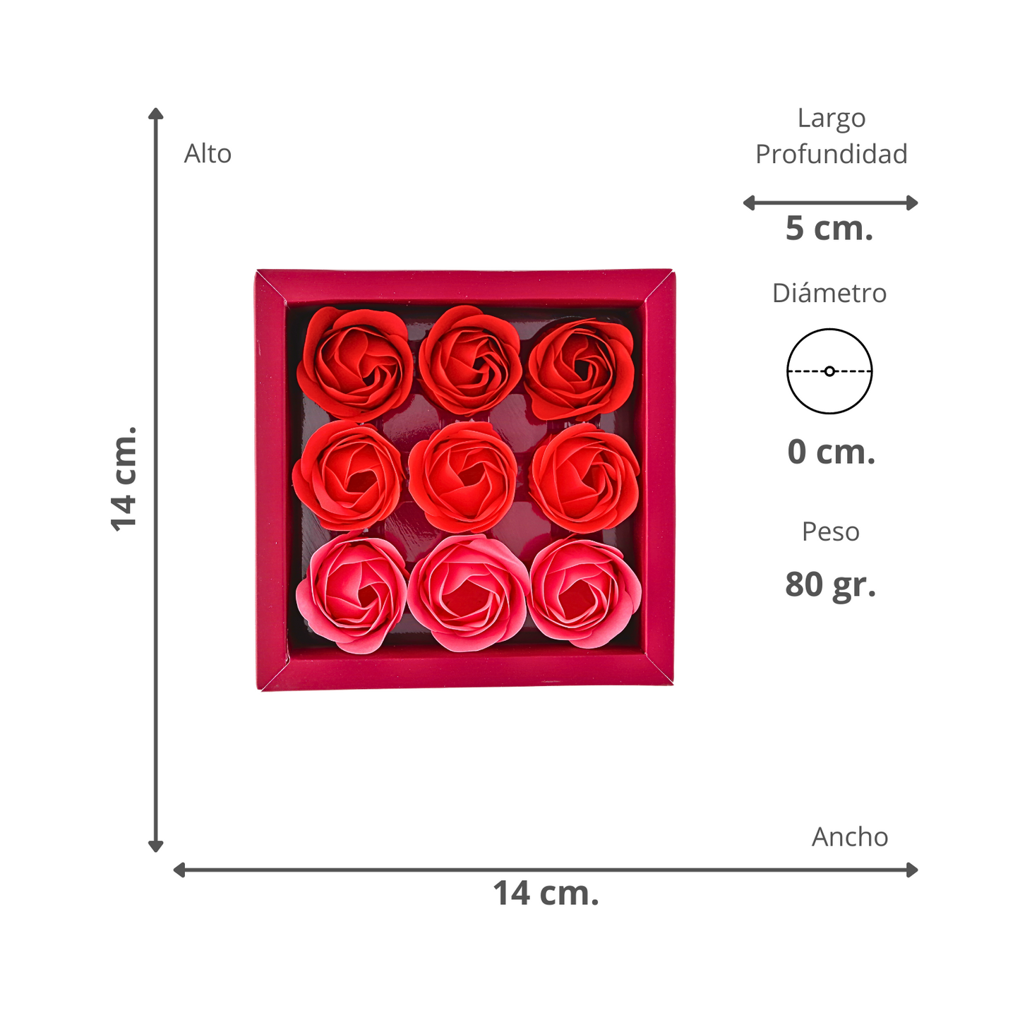 Set 9 Jabones Pétalos De Rosas Baño Spa Rojo