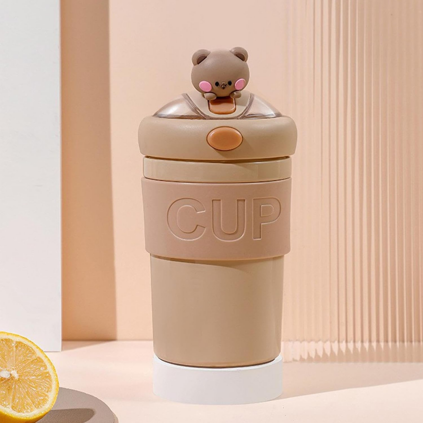 Vaso De Vidrio Hermético Con Bombilla Oso