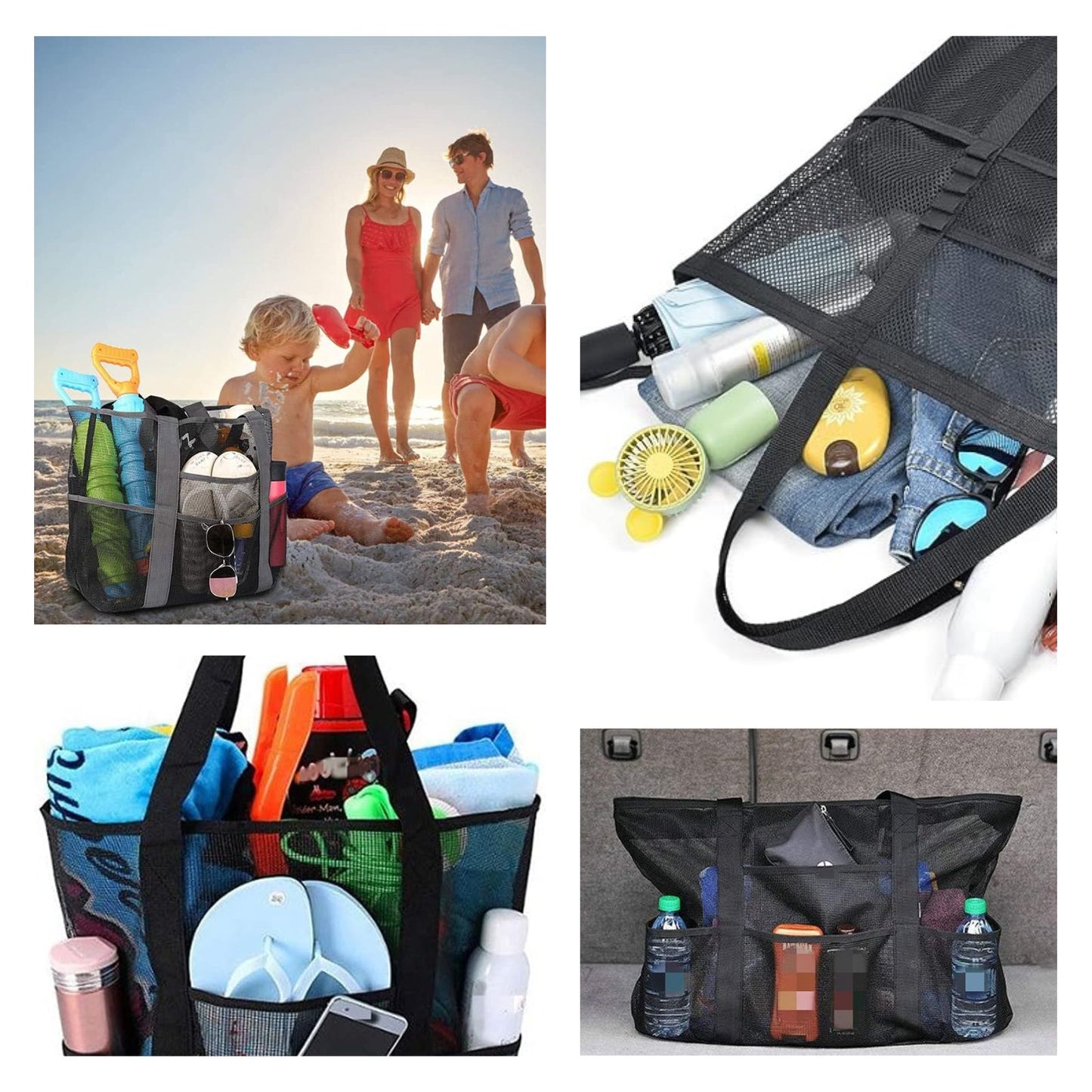 Bolsa De Malla Multiusos Playera Supermercado Compras Celeste