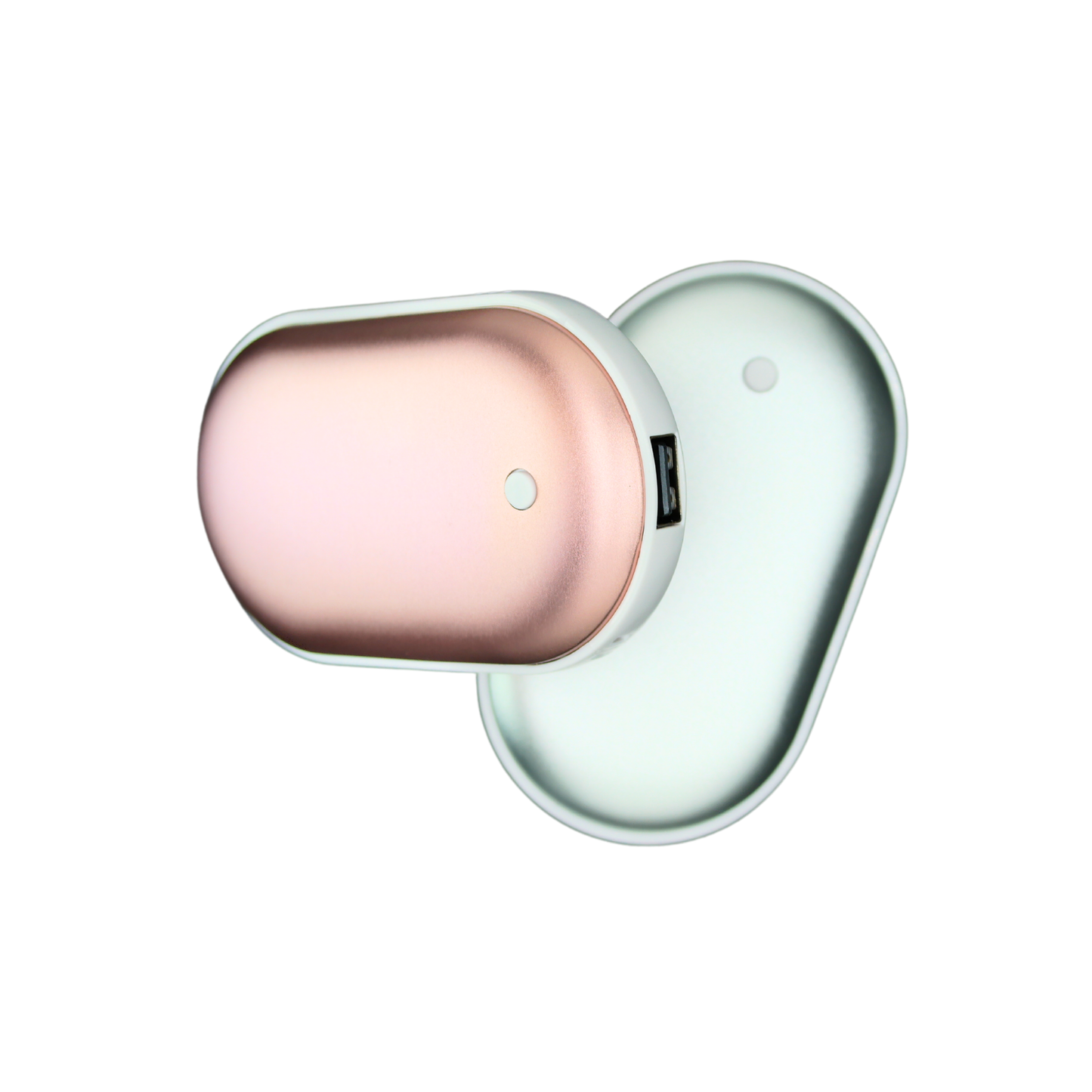 Calentador De Manos Portátil Powerbank Recargable Plateado