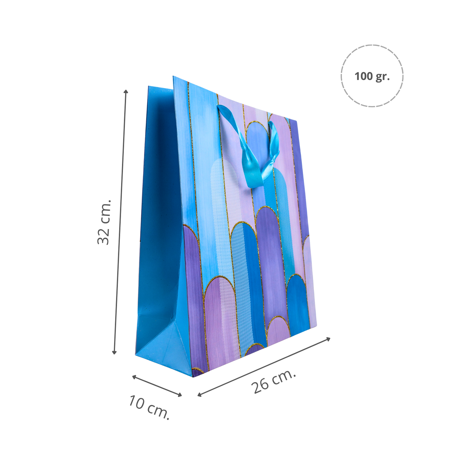 Bolsa de Regalo 32 X 26 X 10 CM Arcos Celeste