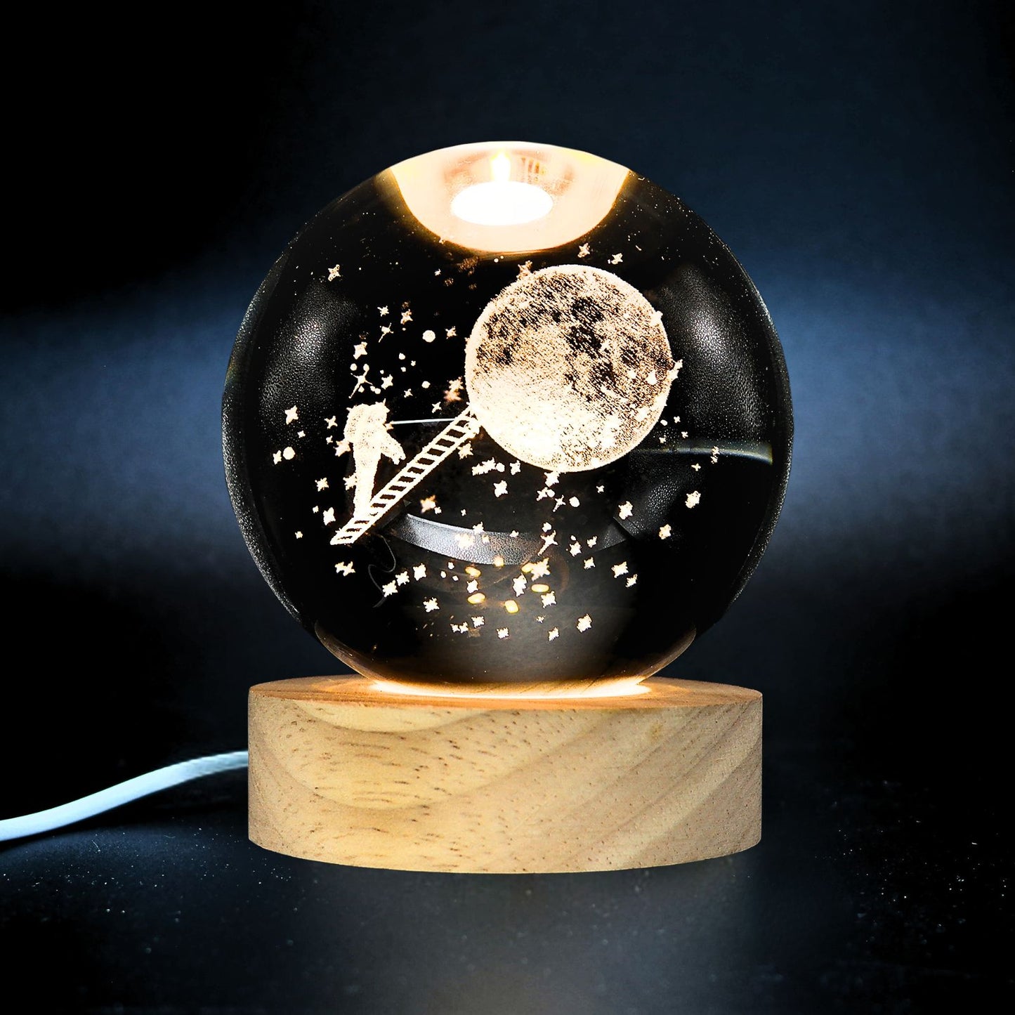 Lampara Bola De Cristal LED Astronauta
