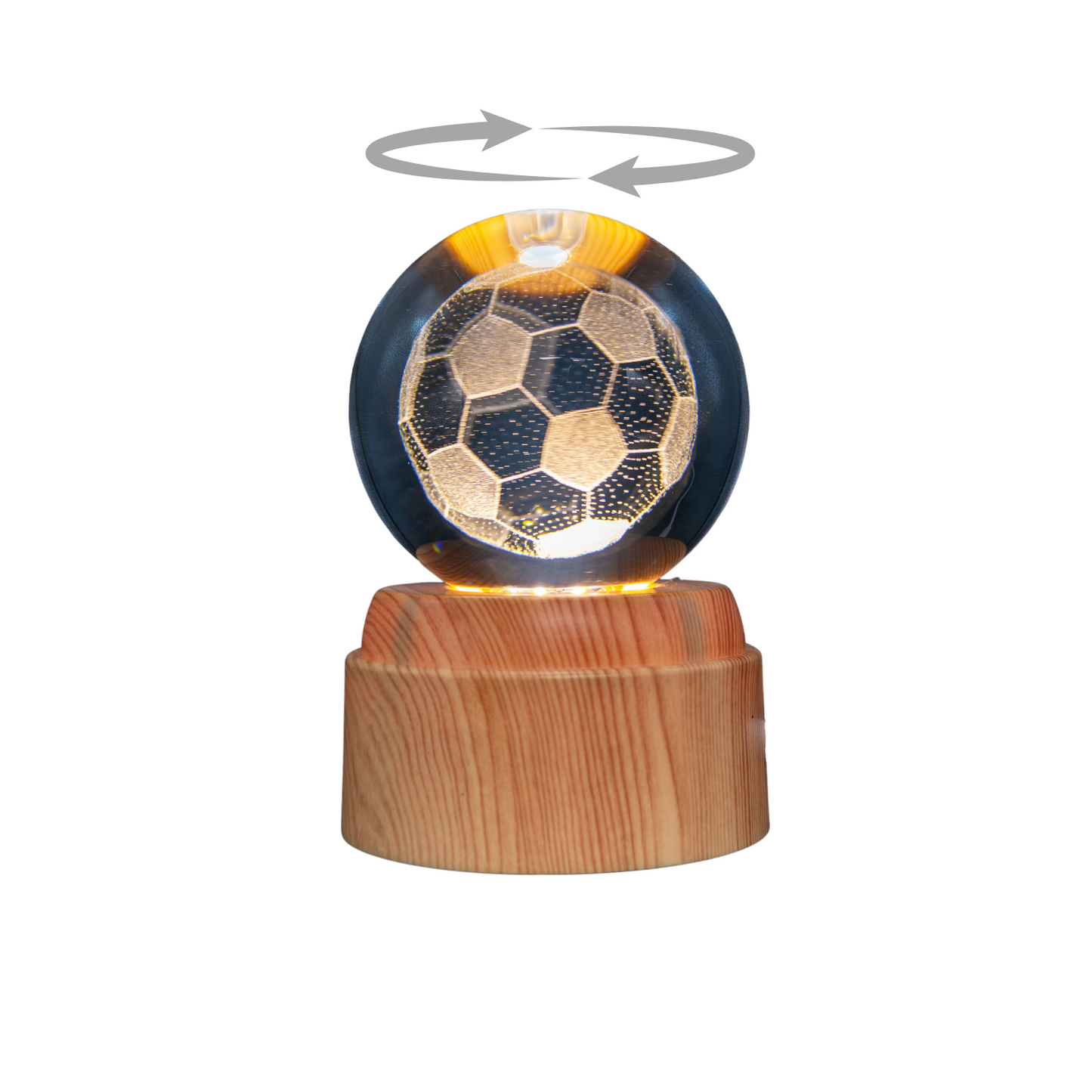 Lámpara Bola de Cristal LED Giratoria Balón Fútbol