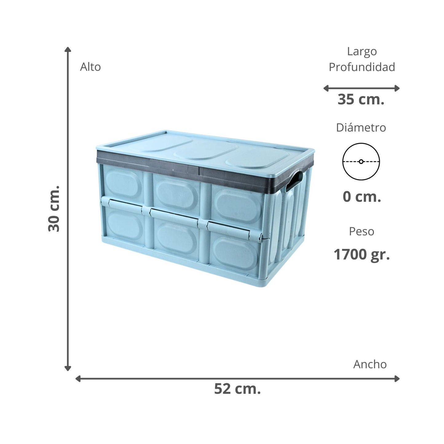Caja Organizadora Plegable 30 Litros Azul