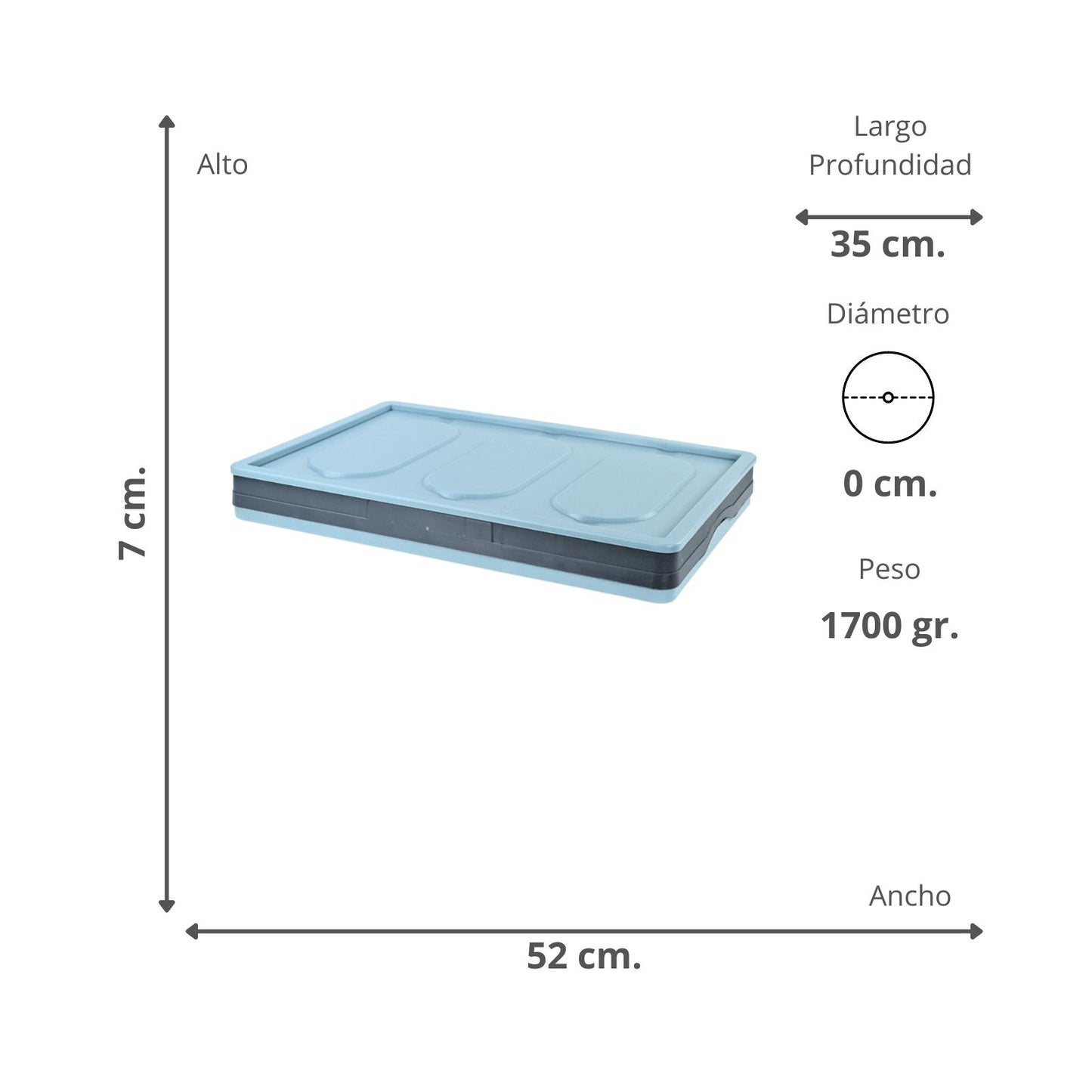 Caja Organizadora Plegable 30 Litros Azul