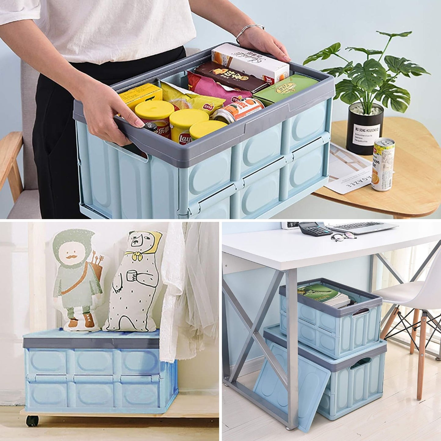 Caja Organizadora Plegable 30 Litros Azul