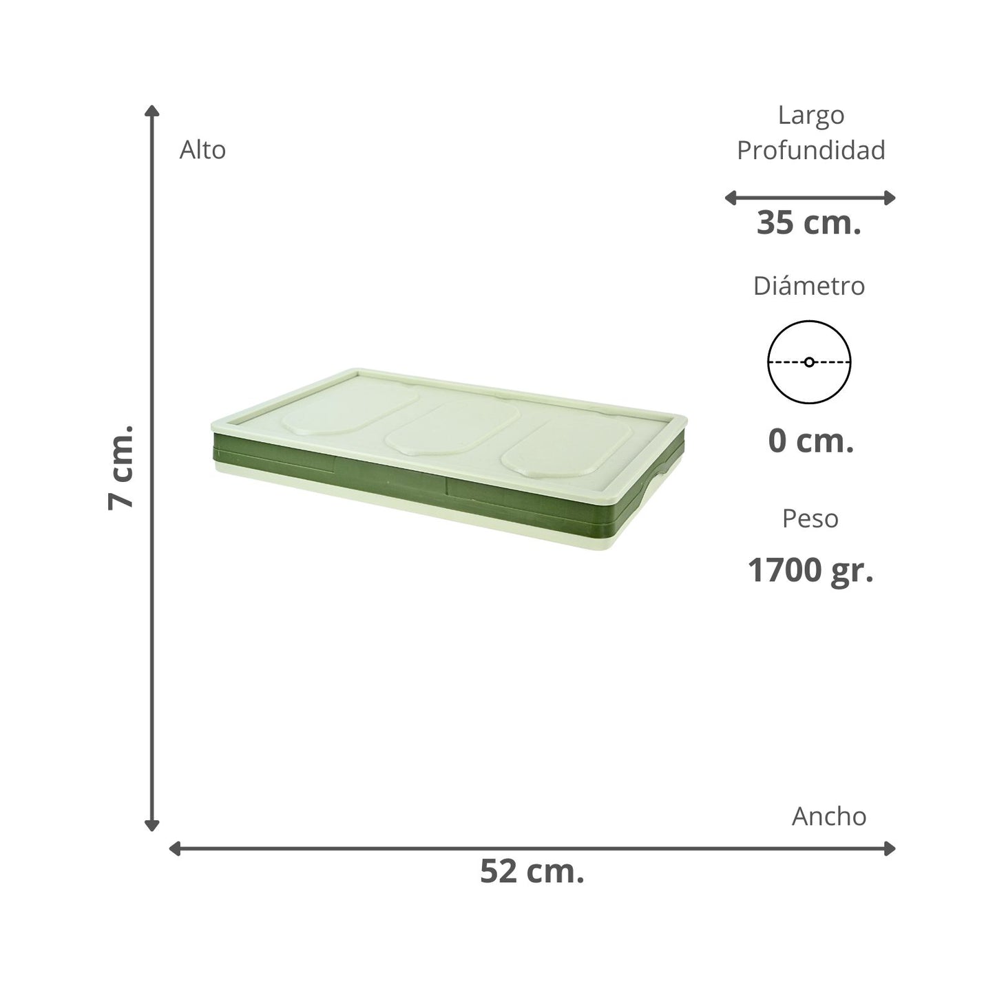 Caja Organizadora Plegable 30 Litros Verde