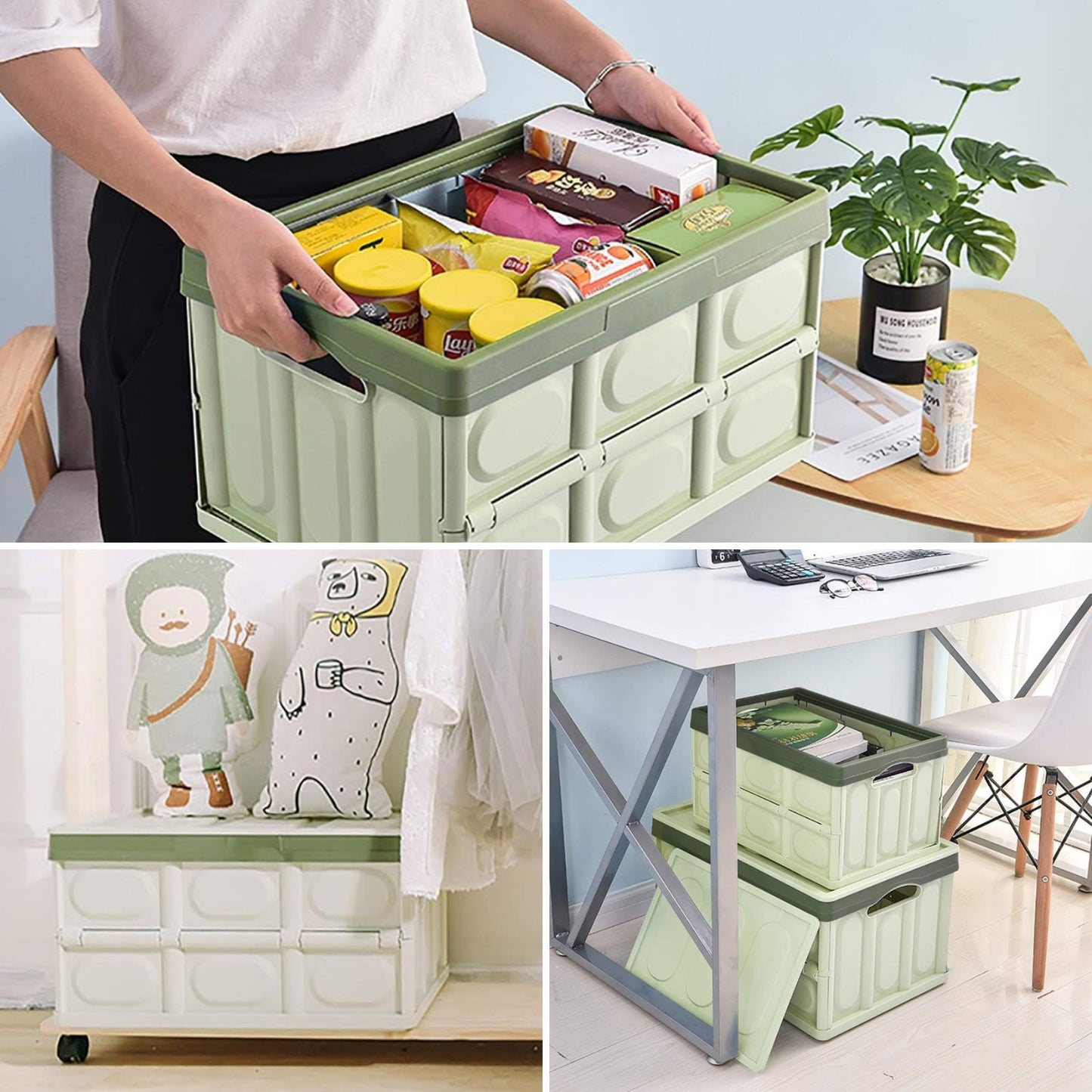 Caja Organizadora Plegable 30 Litros Verde