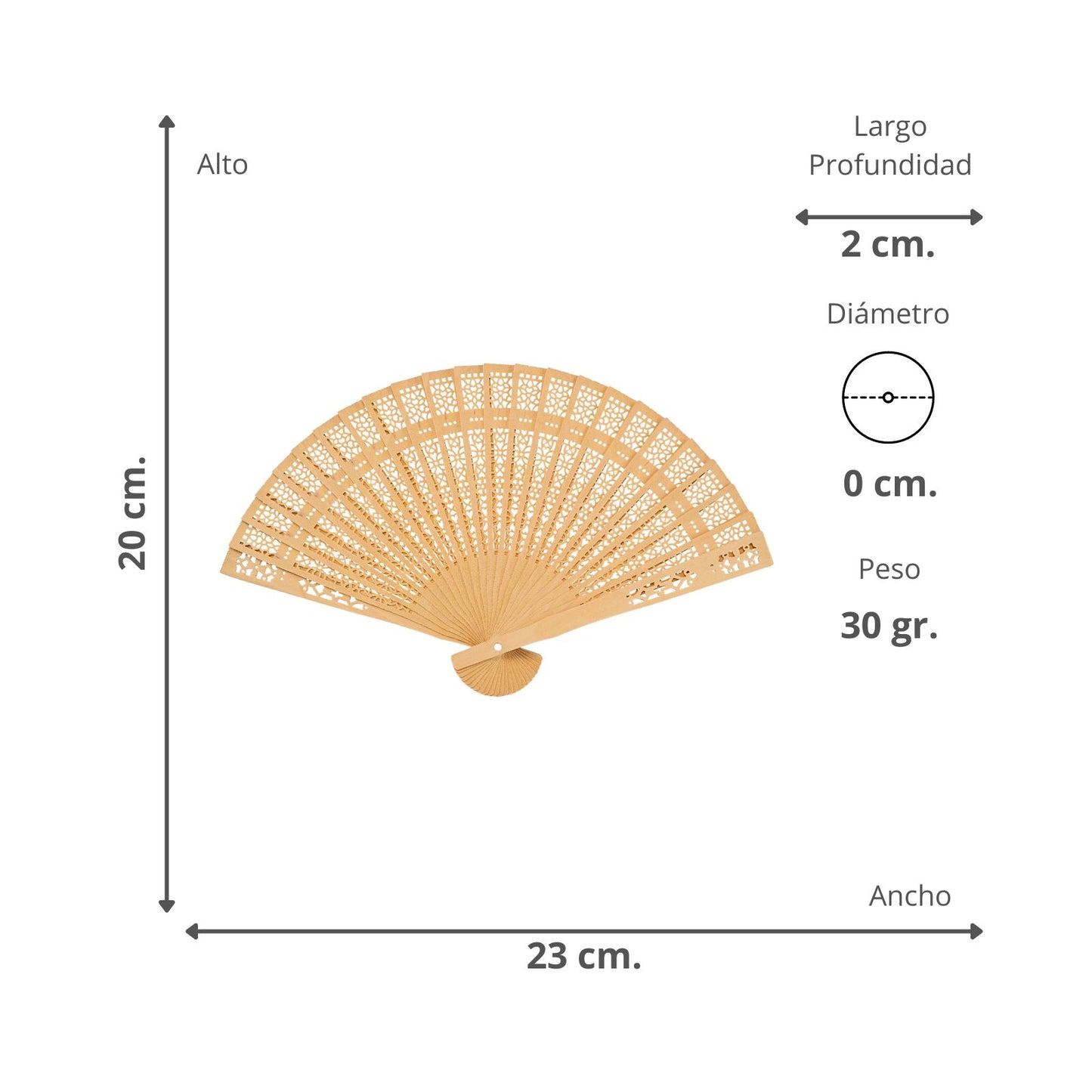 Abanico de Madera Plegable Diseño Colmena
