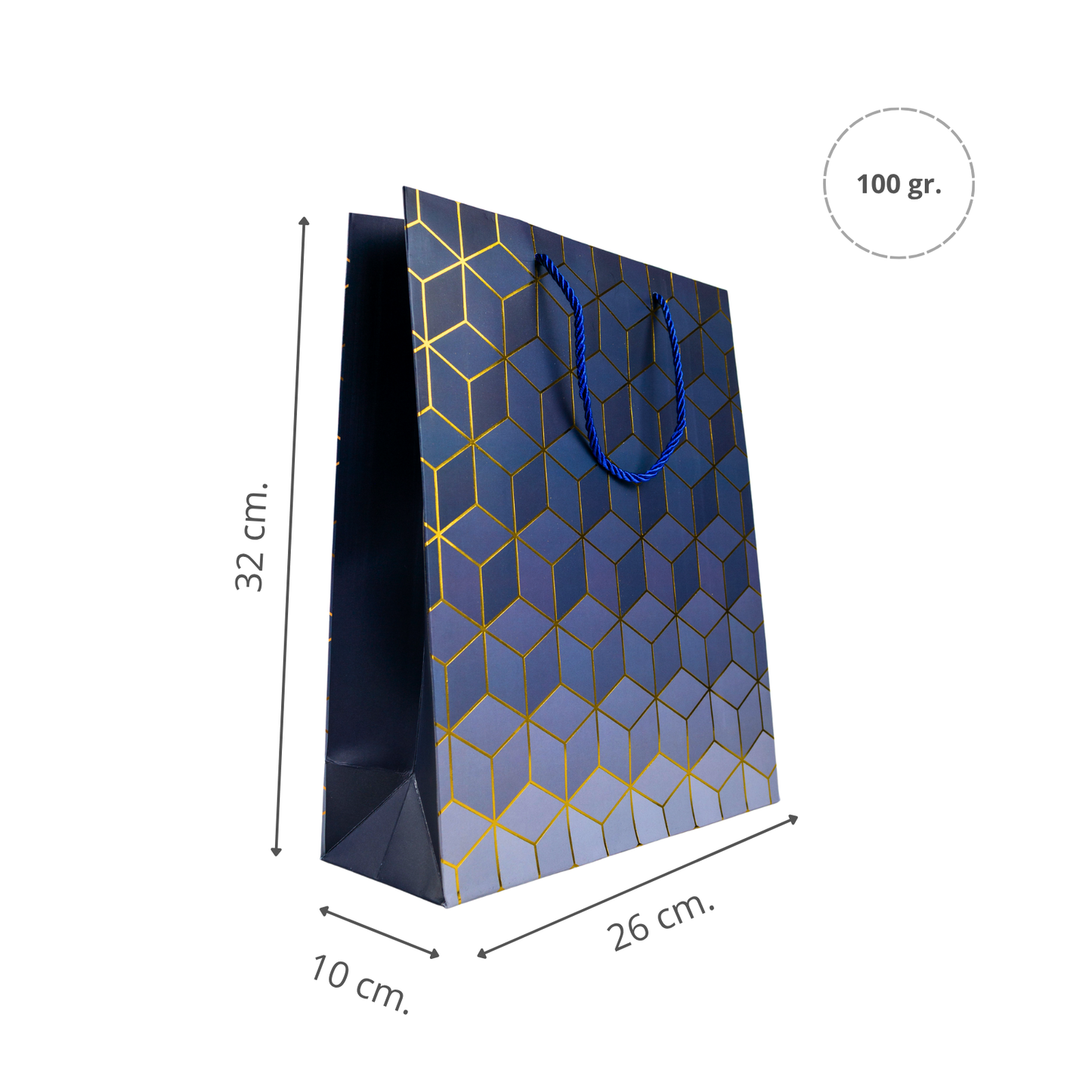 Bolsa de Regalo 32 X 26 X 10 CM Cubo Azul