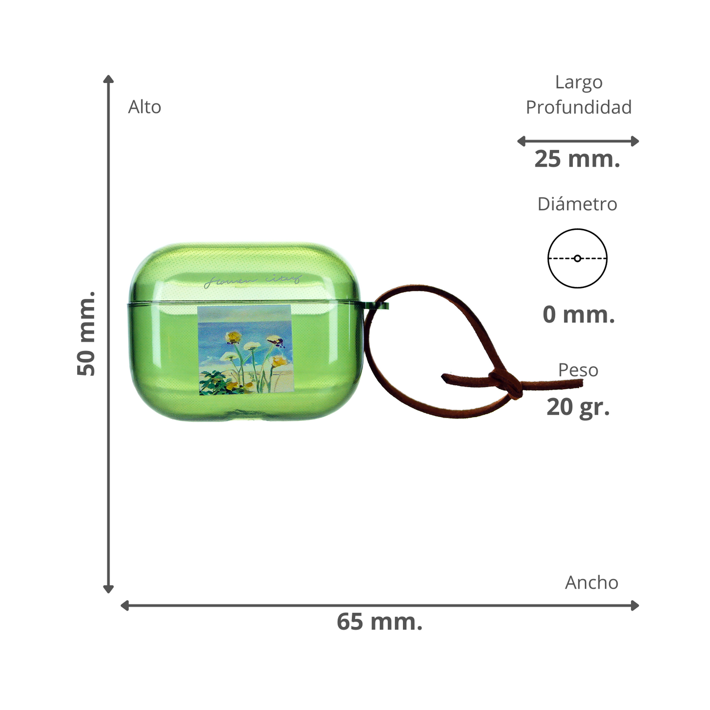 Funda Airpods Pro Dibujo Verde