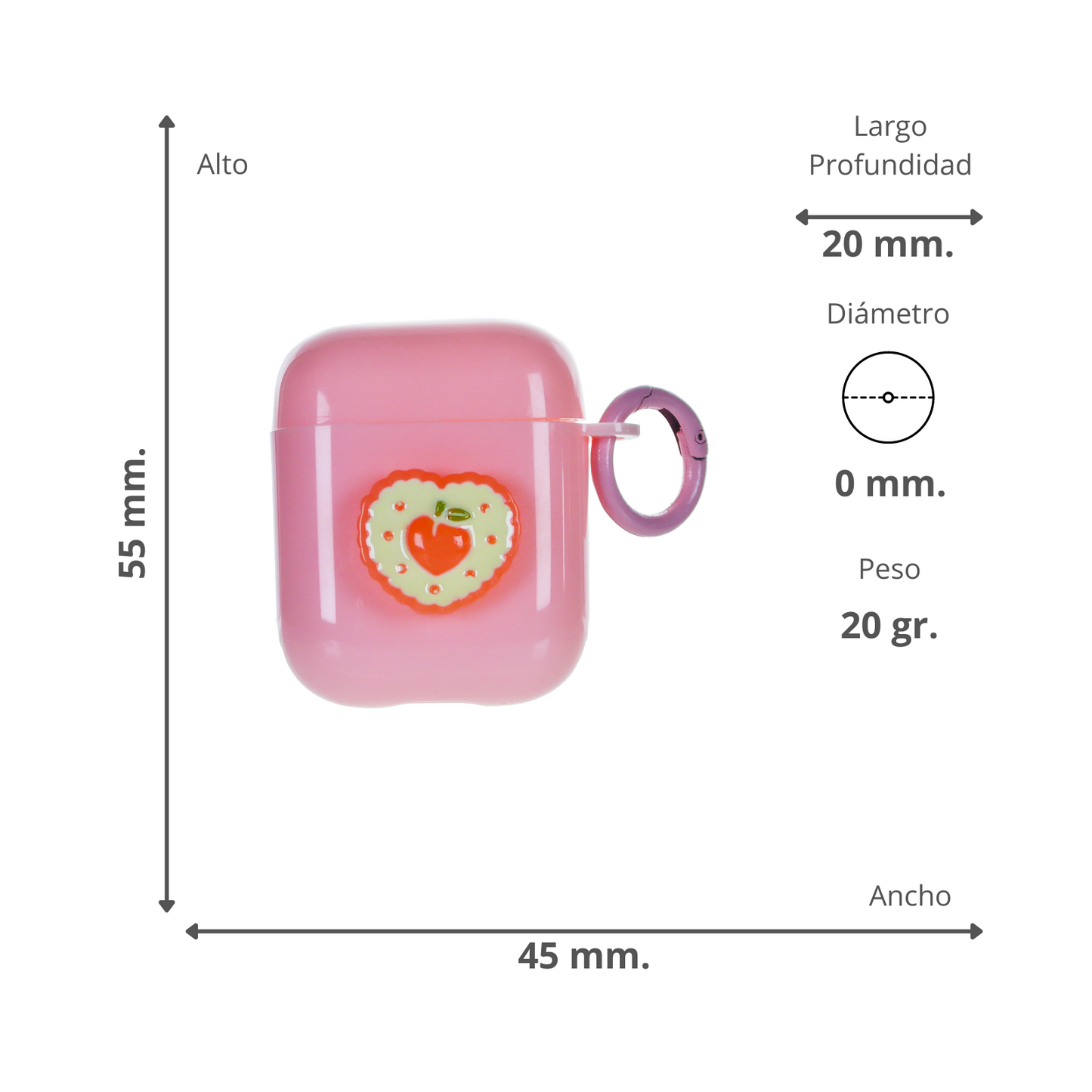 Funda Airpods 1/2 Durazno Rosado