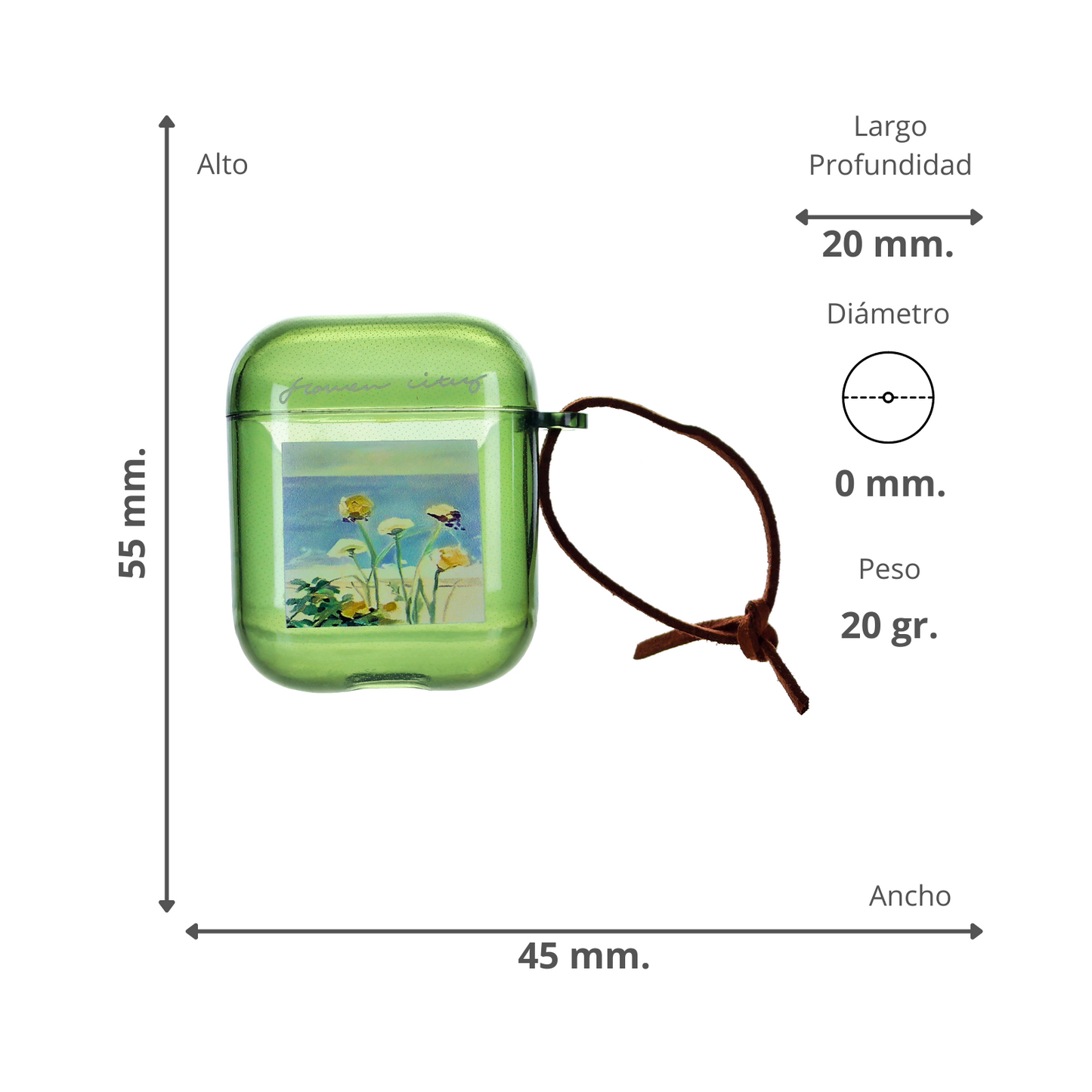 Funda Airpods 1/2 Dibujo Verde