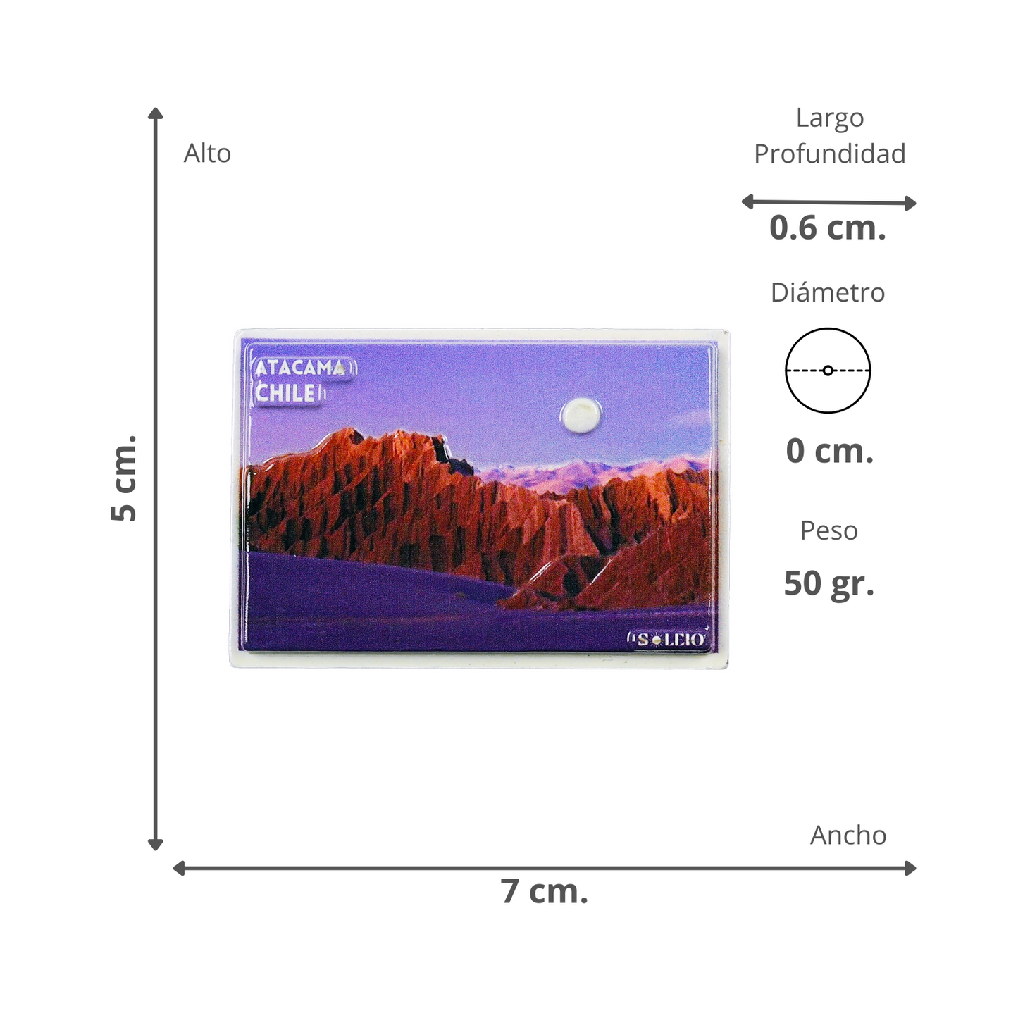 Imán Resina 3D Lugares de Chile Atacama