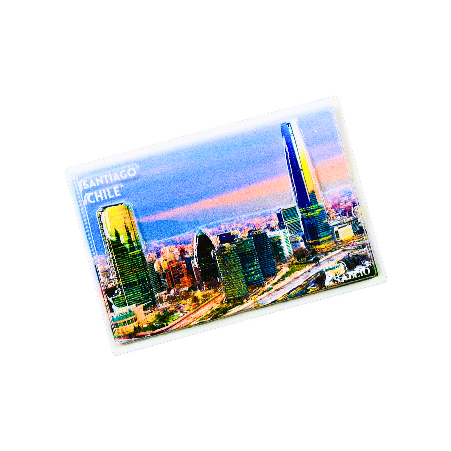 Imán Resina 3D Lugares de Chile Santiago Costanera