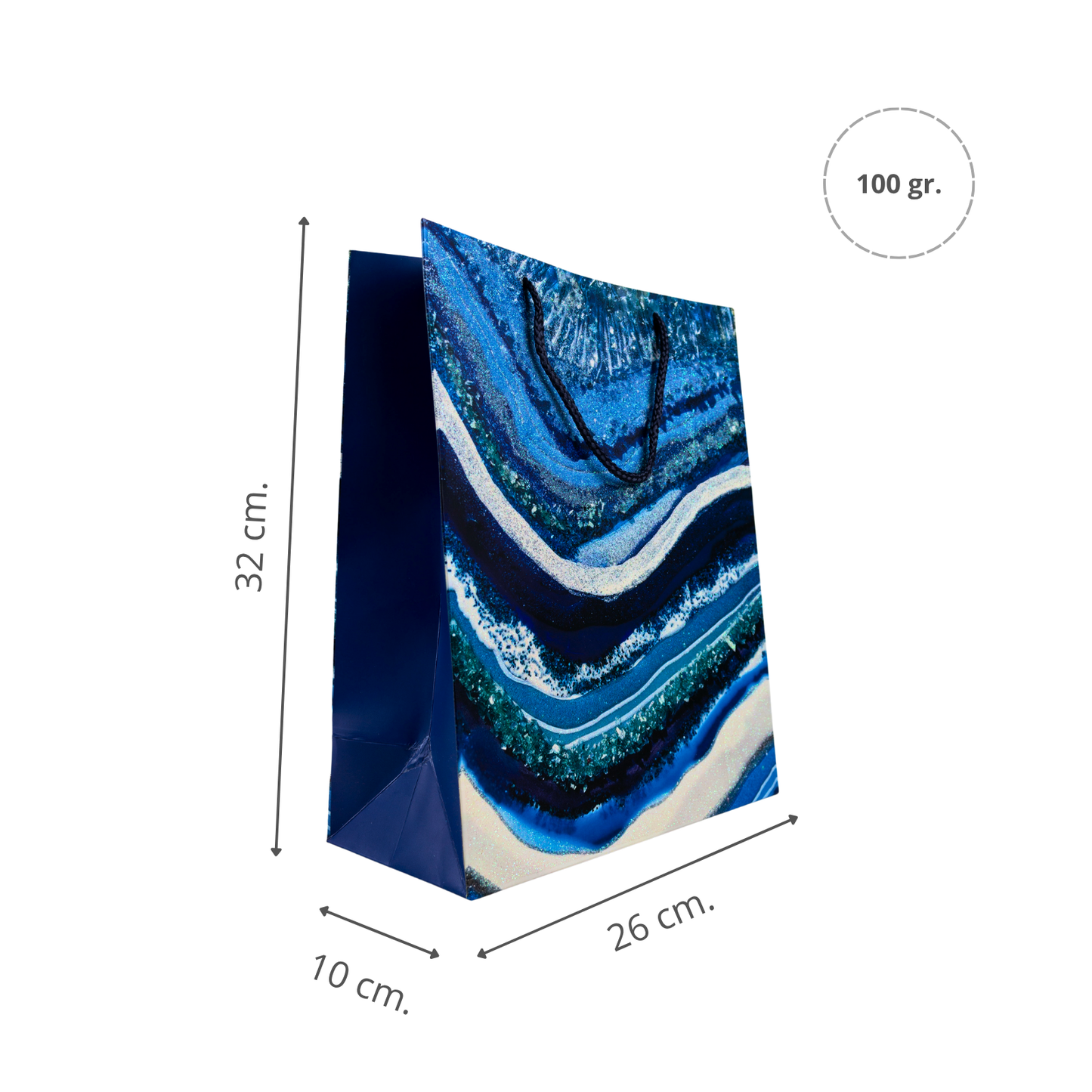 Bolsa de Regalo 32 X 26 X 10 CM Marmolada Azul