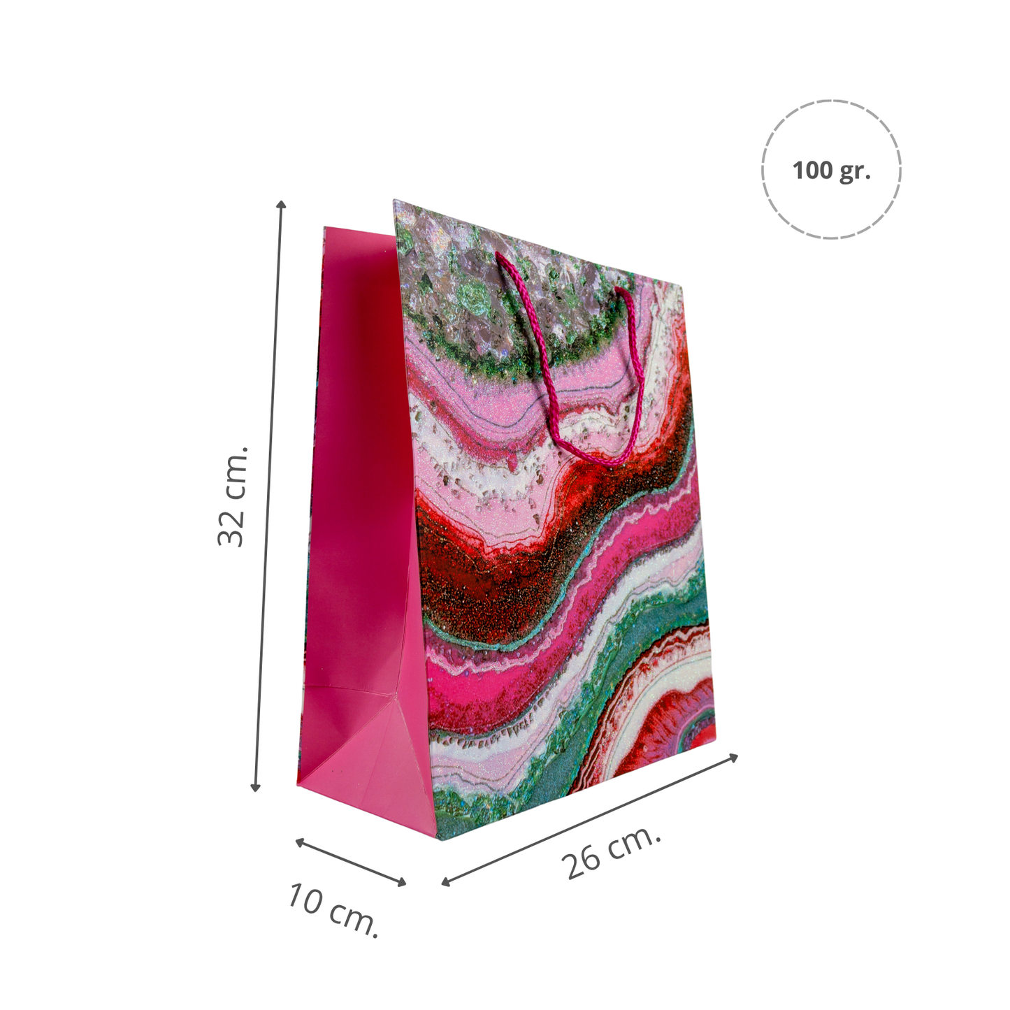 Bolsa de Regalo 32 X 26 X 10 CM Marmolada Rojo