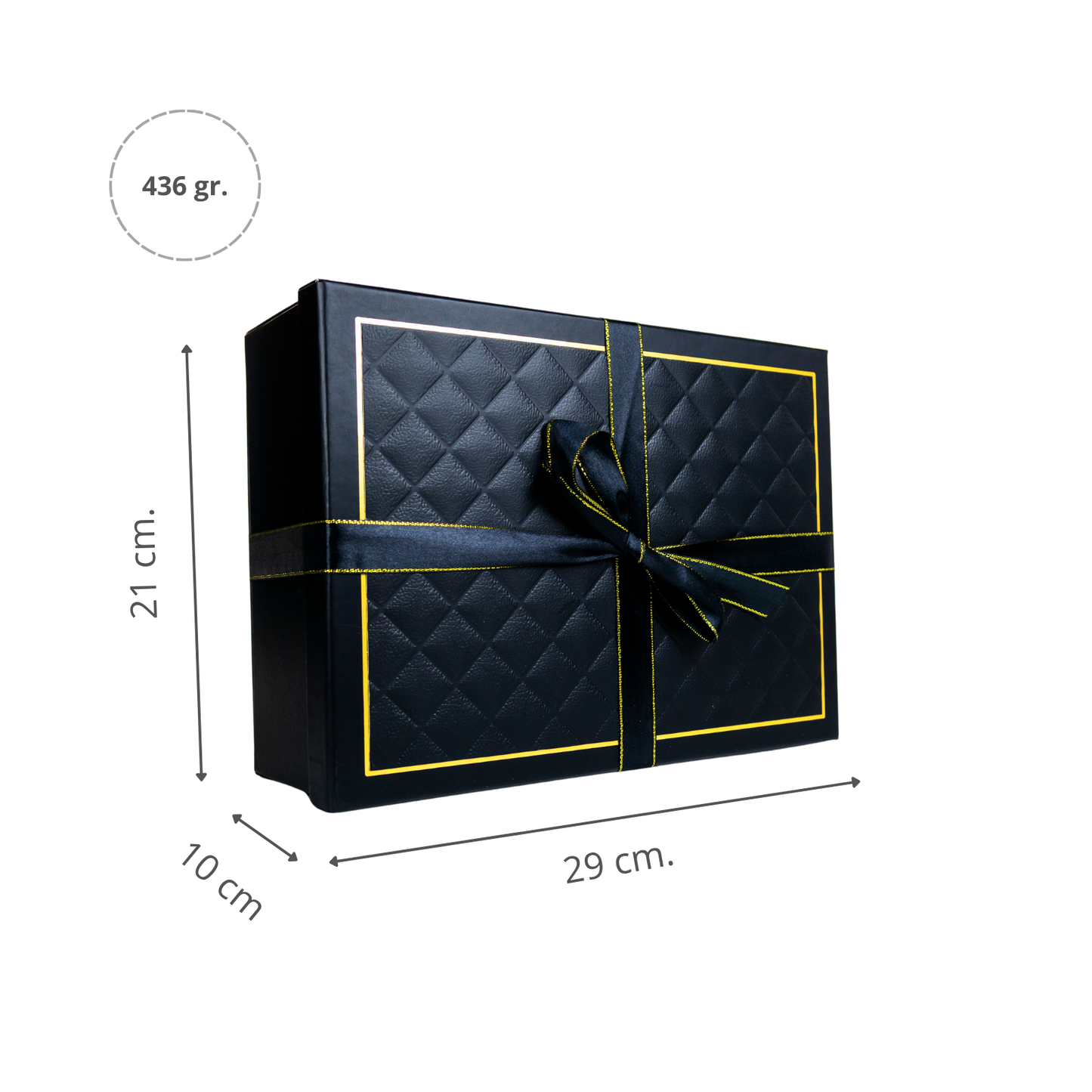 Gift Box Caja Para Regalos Con Tapa Y Cinta Talla L Negro