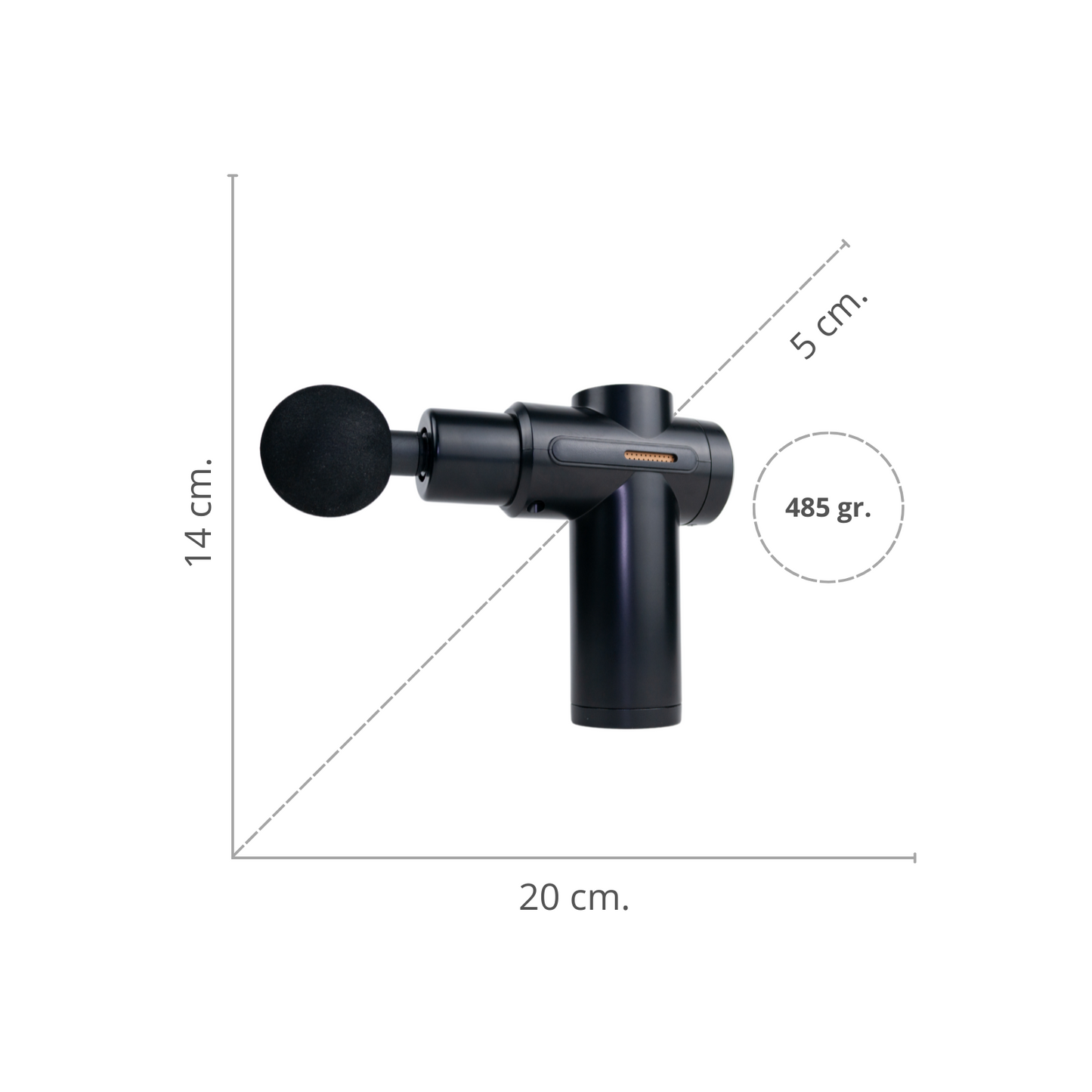 Masajeador Muscular Pistola Masaje Miofascial Negro