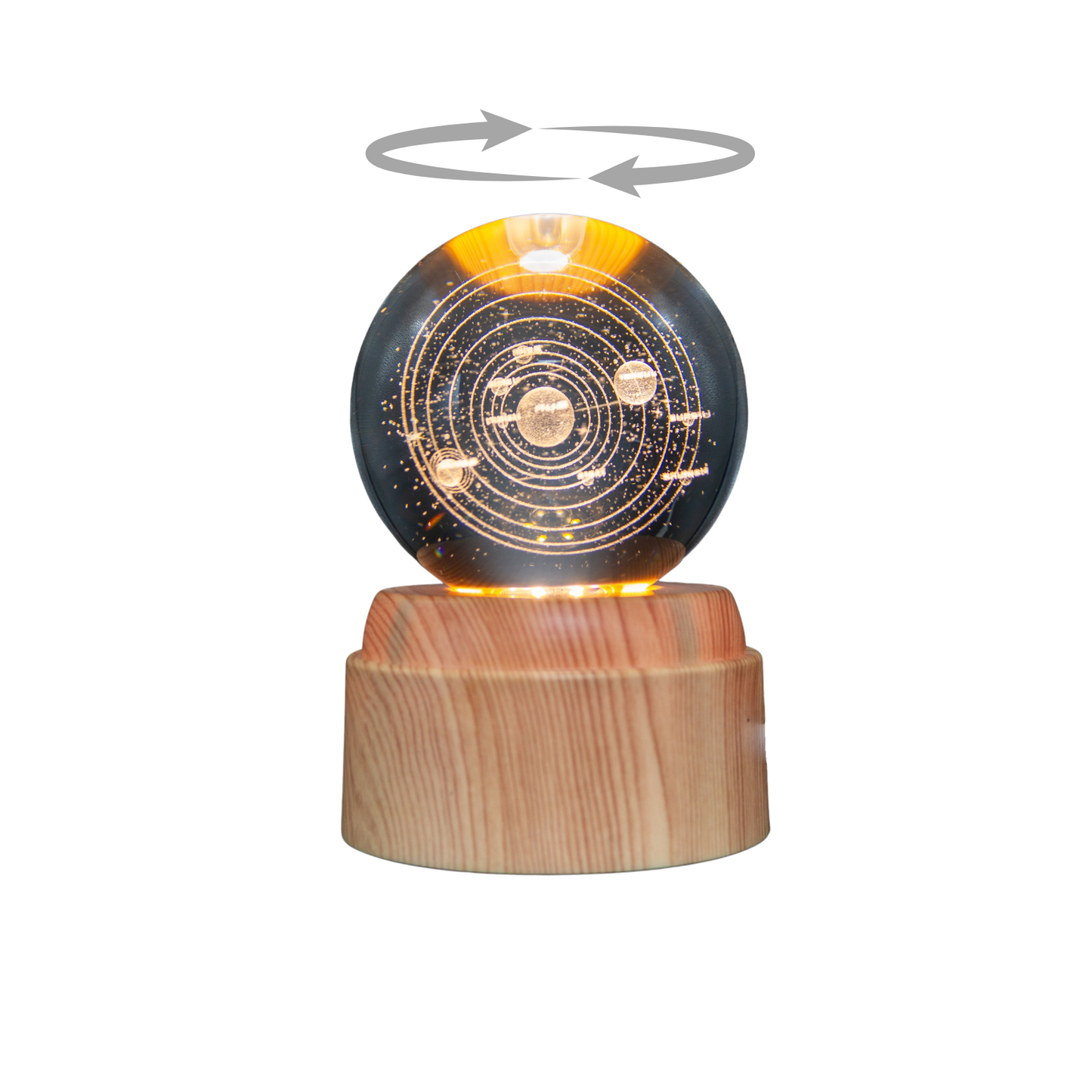 Lámpara Bola de Cristal LED Giratoria Sistema Solar