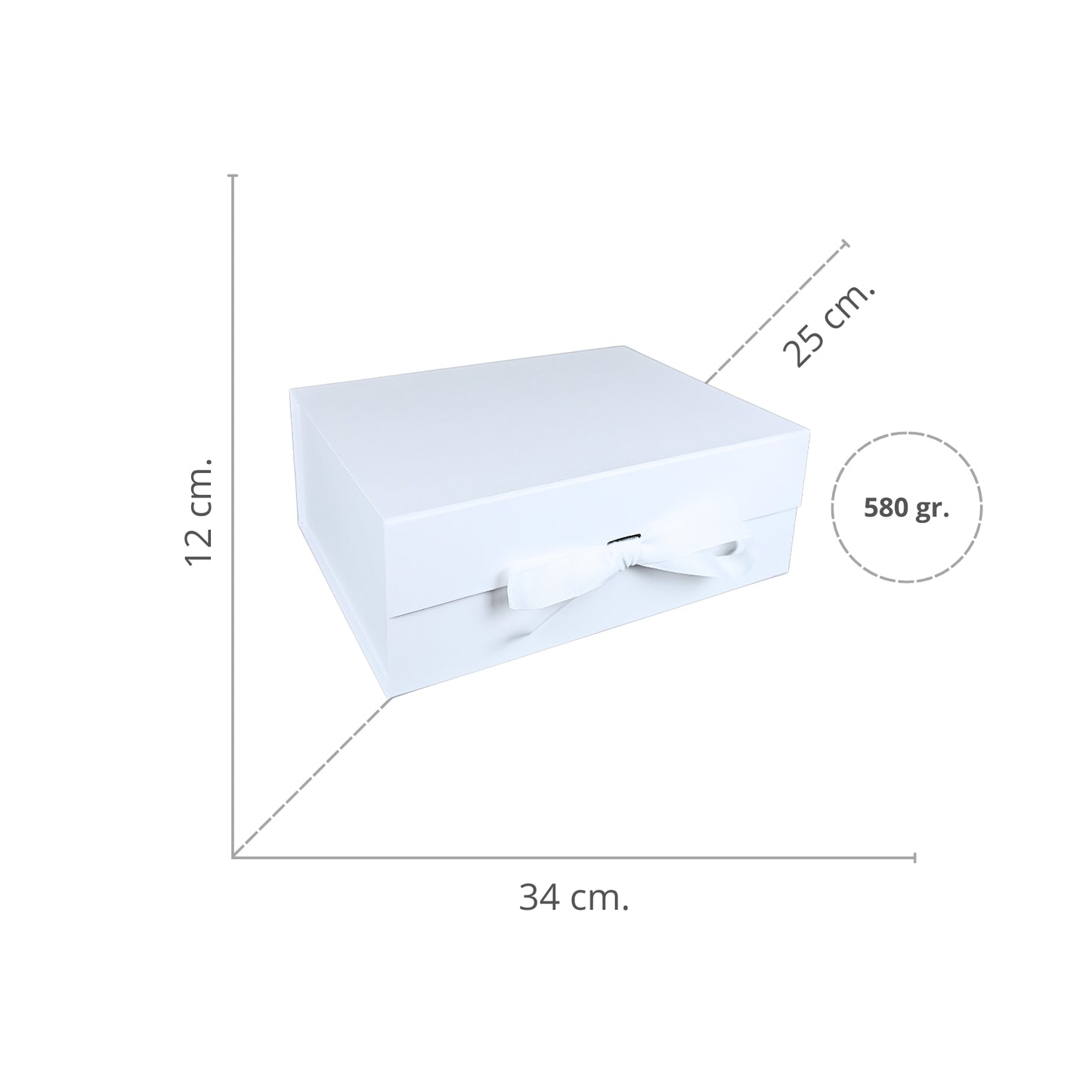 Gift Box Caja Para Regalos Con Tapa Premium Tamaño XL Blanco